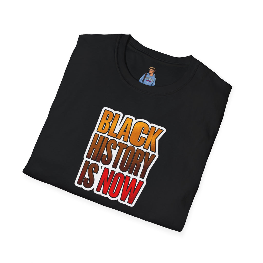 Camiseta unisex Softstyle: camiseta inspiradora "La historia negra es ahora"