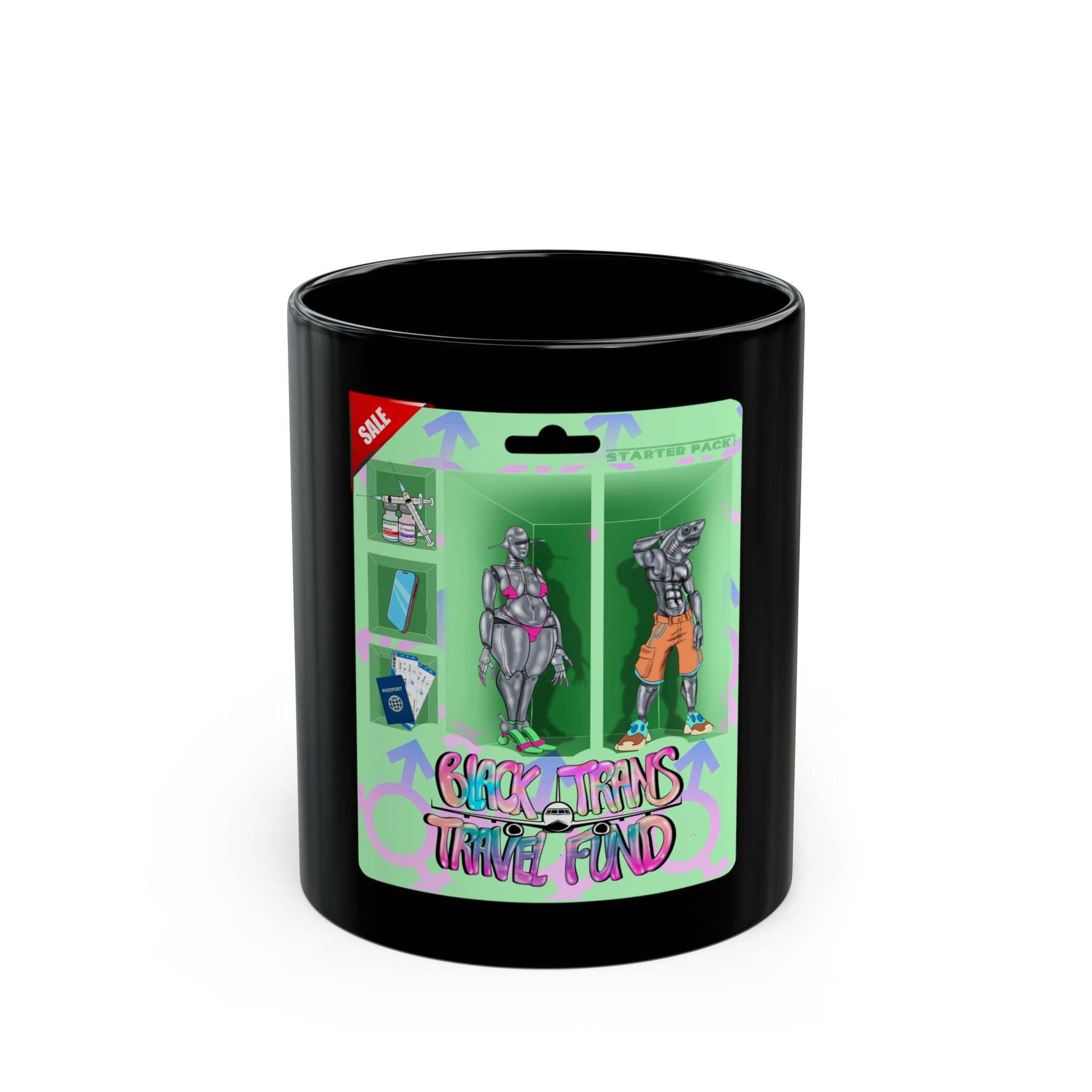 BTTF - Black Trans Travel Fund Black Ceramic Mug 11oz/15oz