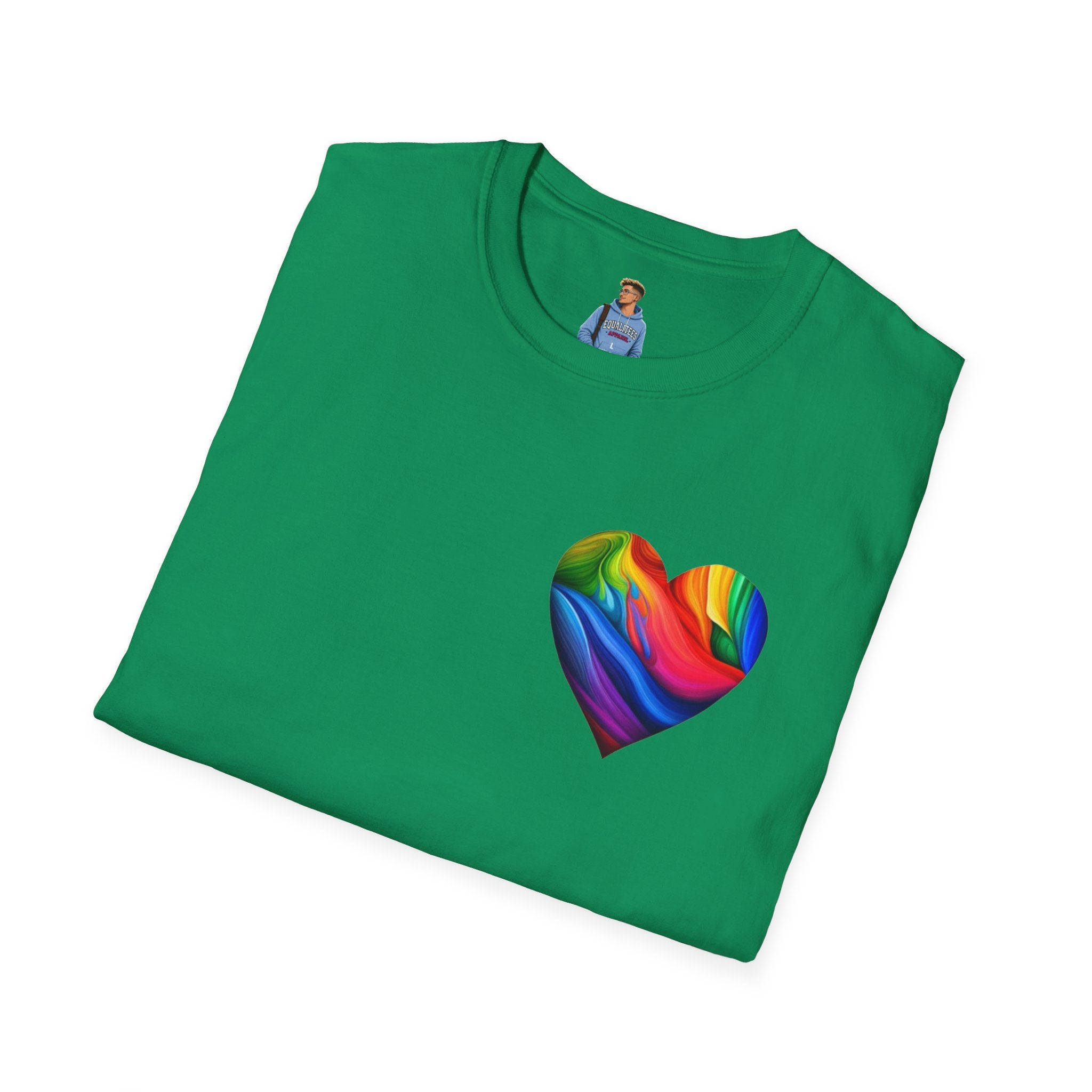 Camiseta unisex Softstyle - Diseño de corazón de orgullo con la frase 'La existencia es resistencia'
