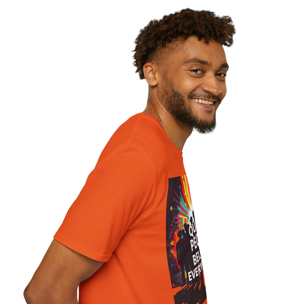 Unisex Softstyle T-Shirt - 'Queer People Belong Everywhere' Pride Graphic Tee