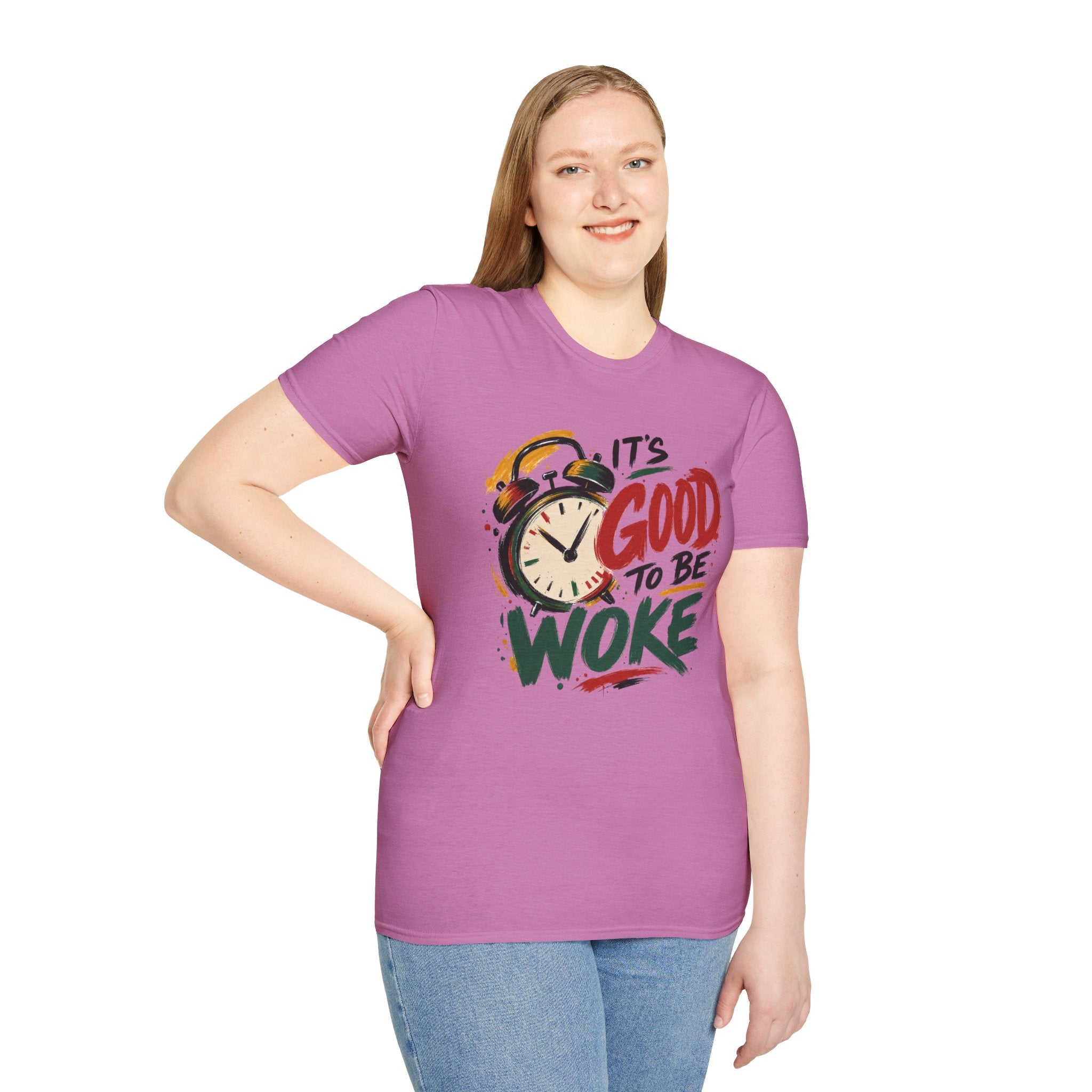 T-Shirt — "It's Good To Be Woke" Graphic Tee (Alarm Clock Design)