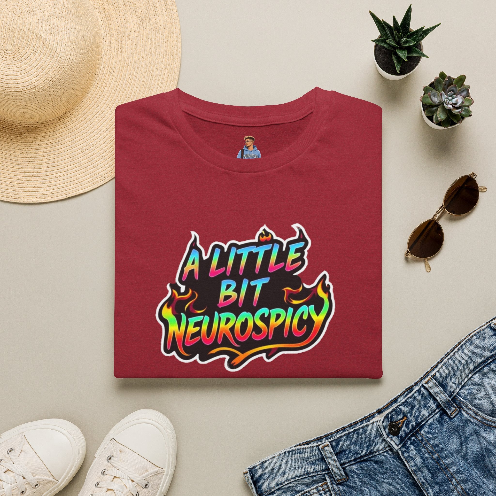 Camiseta unisex de estilo suave A Little Bit Neurospicy: camiseta gráfica divertida y peculiar para la conciencia neurodivergente
