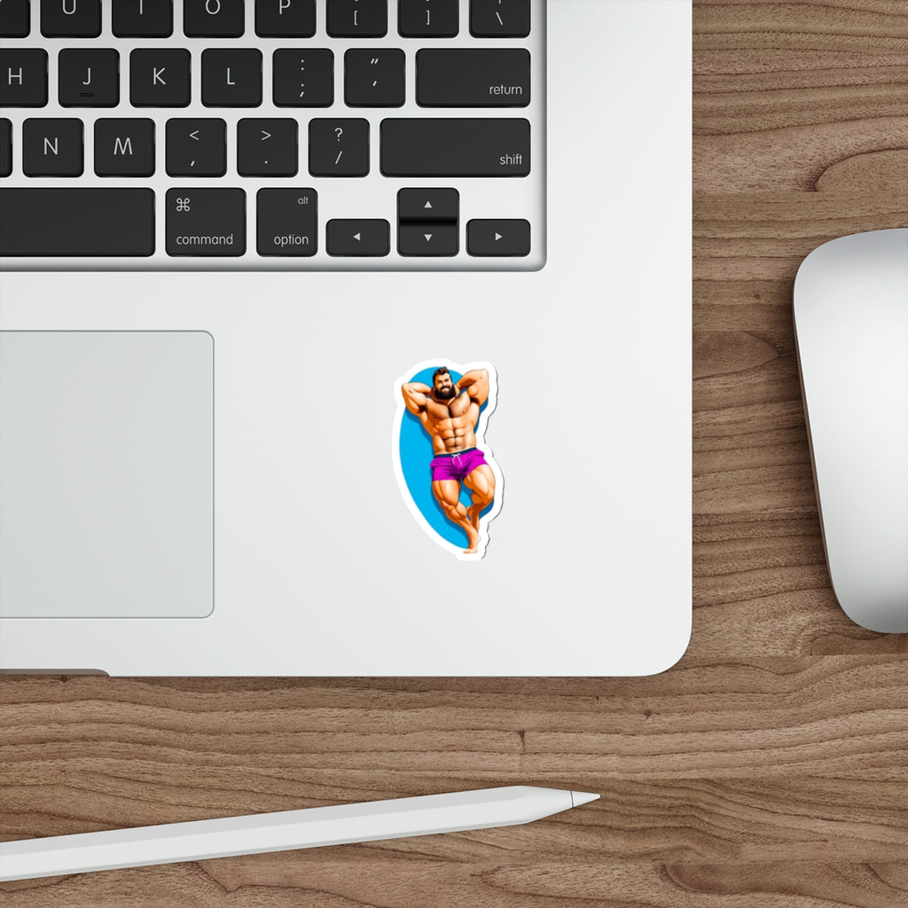 Die-Cut Stickers - Lounging Bear - EqualiTees.Me