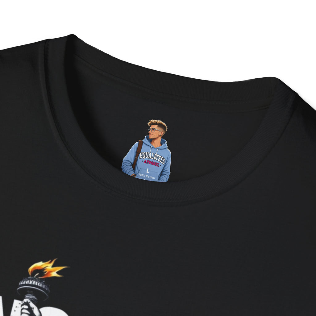 Camiseta unisex de estilo suave: camiseta gráfica con el lema "Nadie es ilegal" para defensores de la justicia social