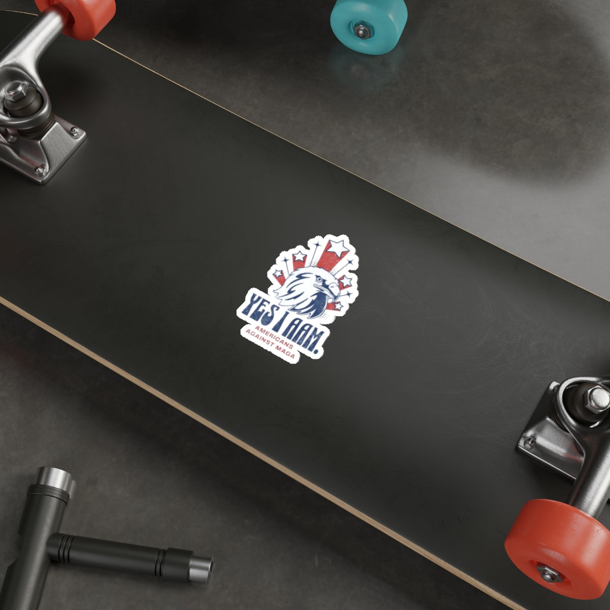 Die-Cut Stickers - Yes I AAM - Americans Against MAGA - EqualiTees.Me