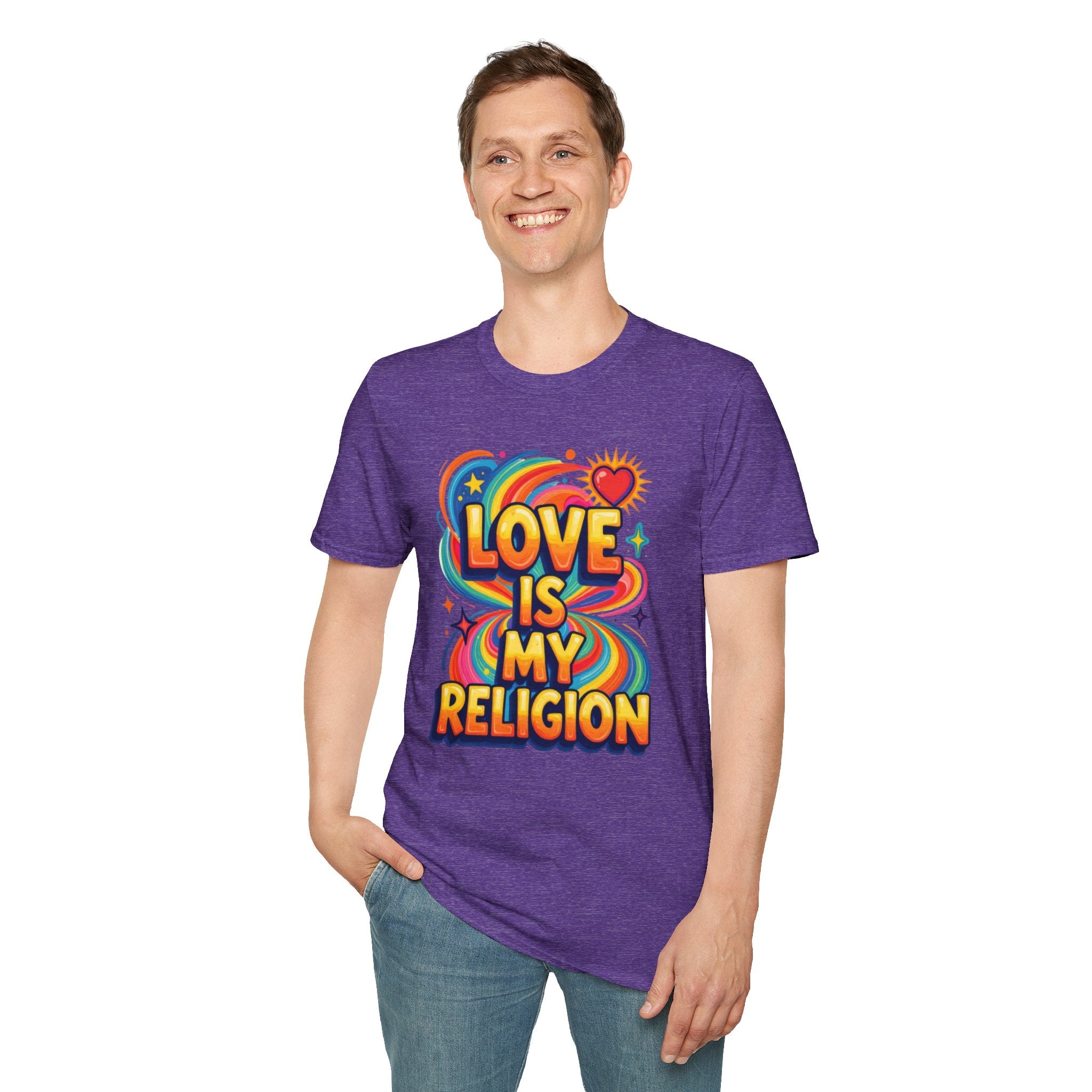 Love Is My Religion Retro Rainbow Graphic T-shirt