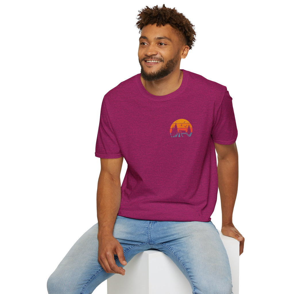 Unisex Softstyle T-Shirt - 'I'd Rather Be Camping' Adventure Tee