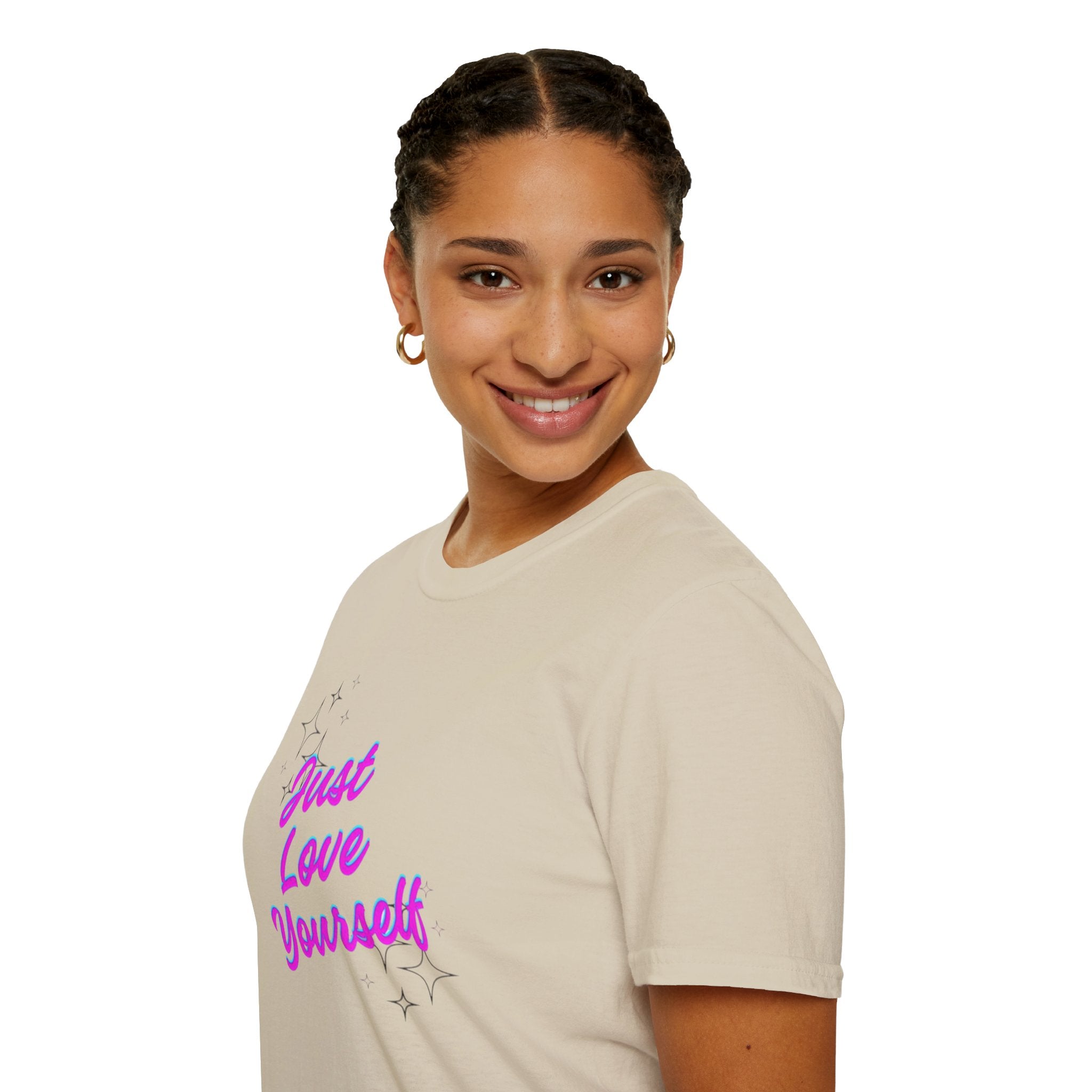 Camiseta unisex de estilo suave "Just Love Yourself": camiseta motivacional para el amor propio