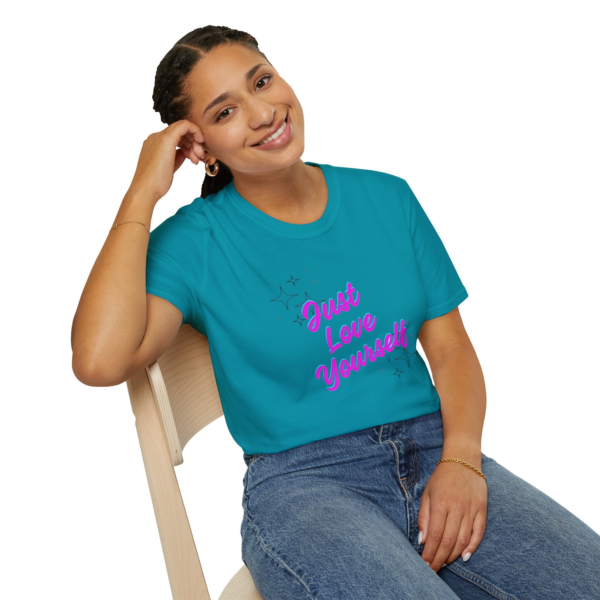 Camiseta unisex de estilo suave "Just Love Yourself": camiseta motivacional para el amor propio