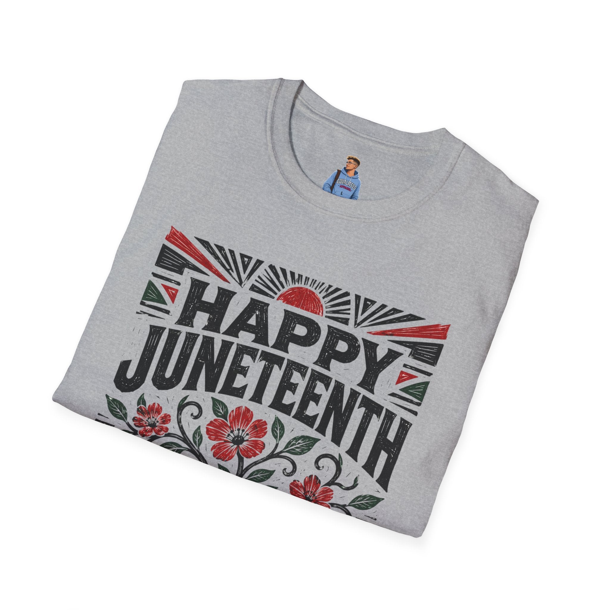 Juneteenth T-Shirt — "Happy Juneteenth" Floral Freedom Tee