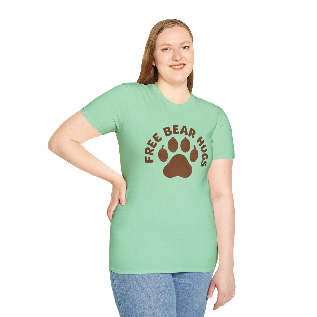 Free Bear Hugs T-Shirt — Cute Paw Print Wildlife Tee