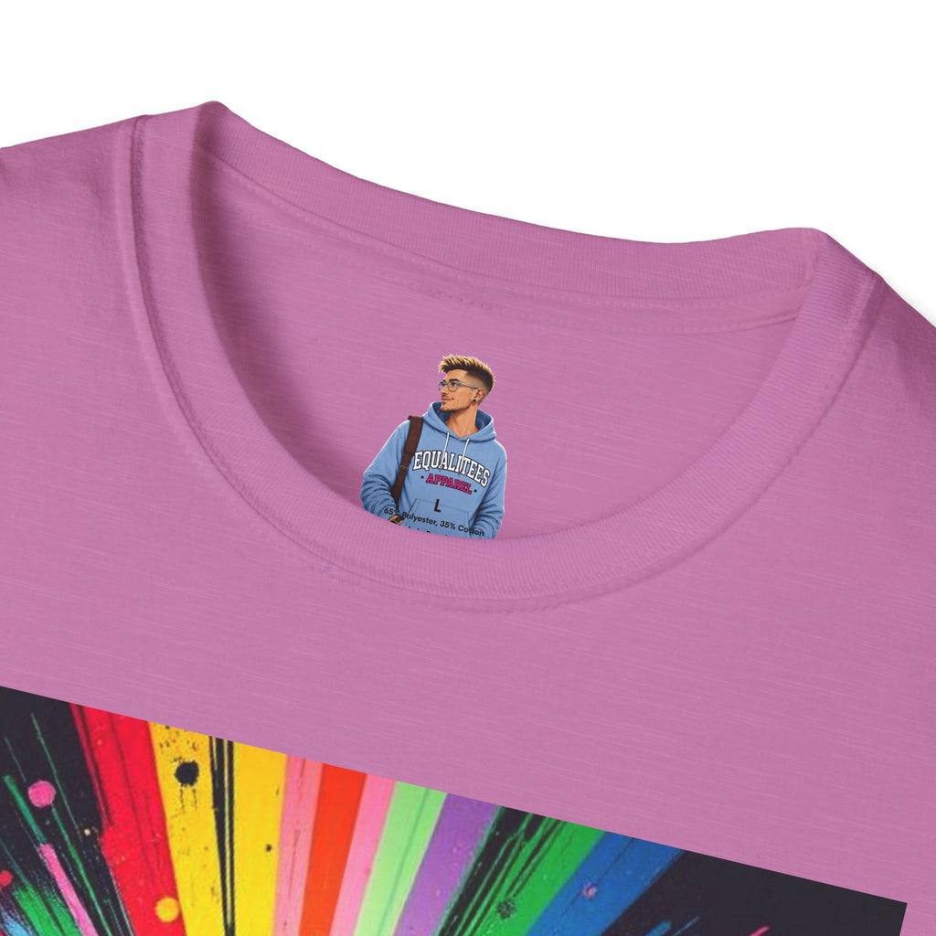 Unisex Softstyle T-Shirt - 'Queer People Belong Everywhere' Pride Graphic Tee