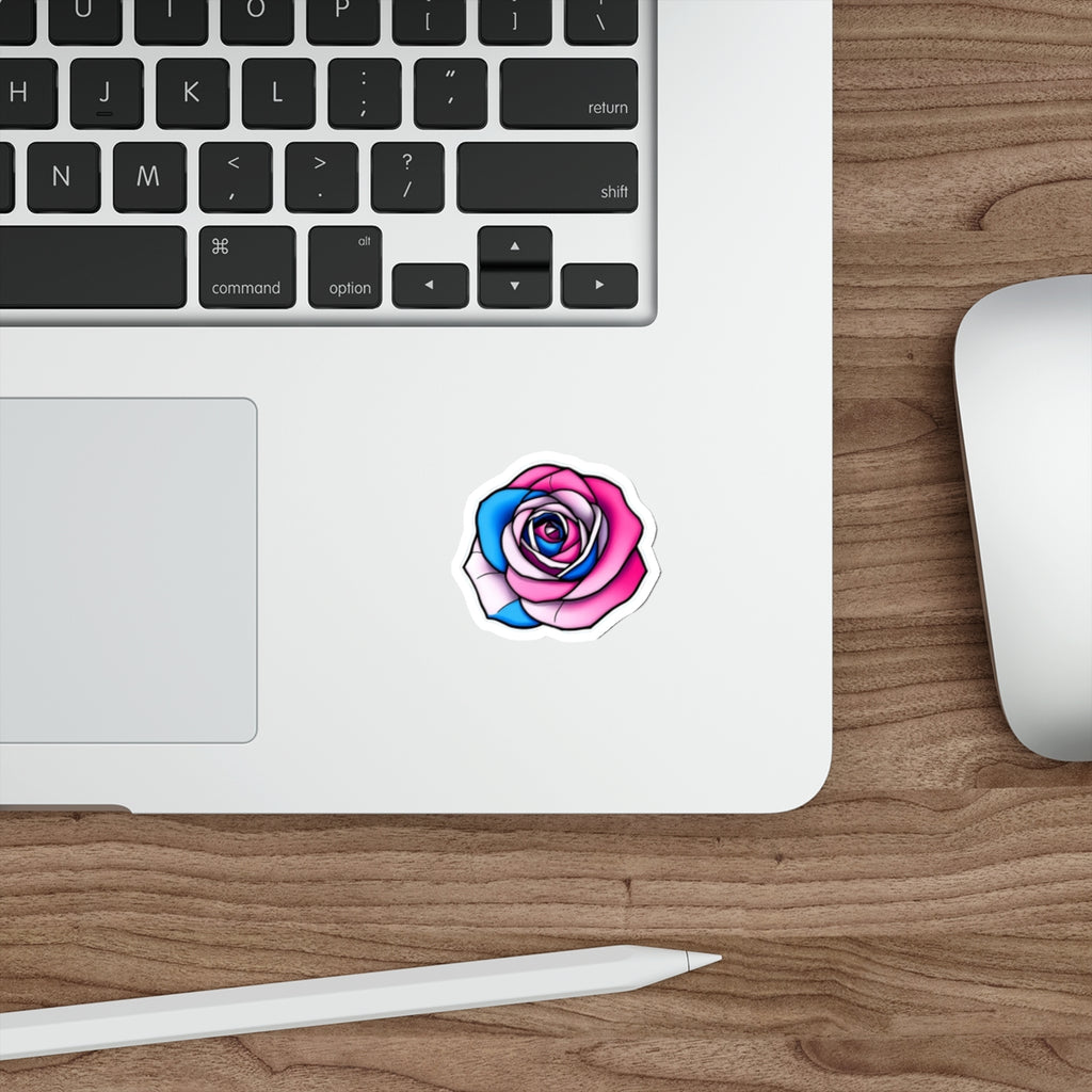 Die-Cut Stickers - Rose - Trans Colors Outlined - EqualiTees.Me