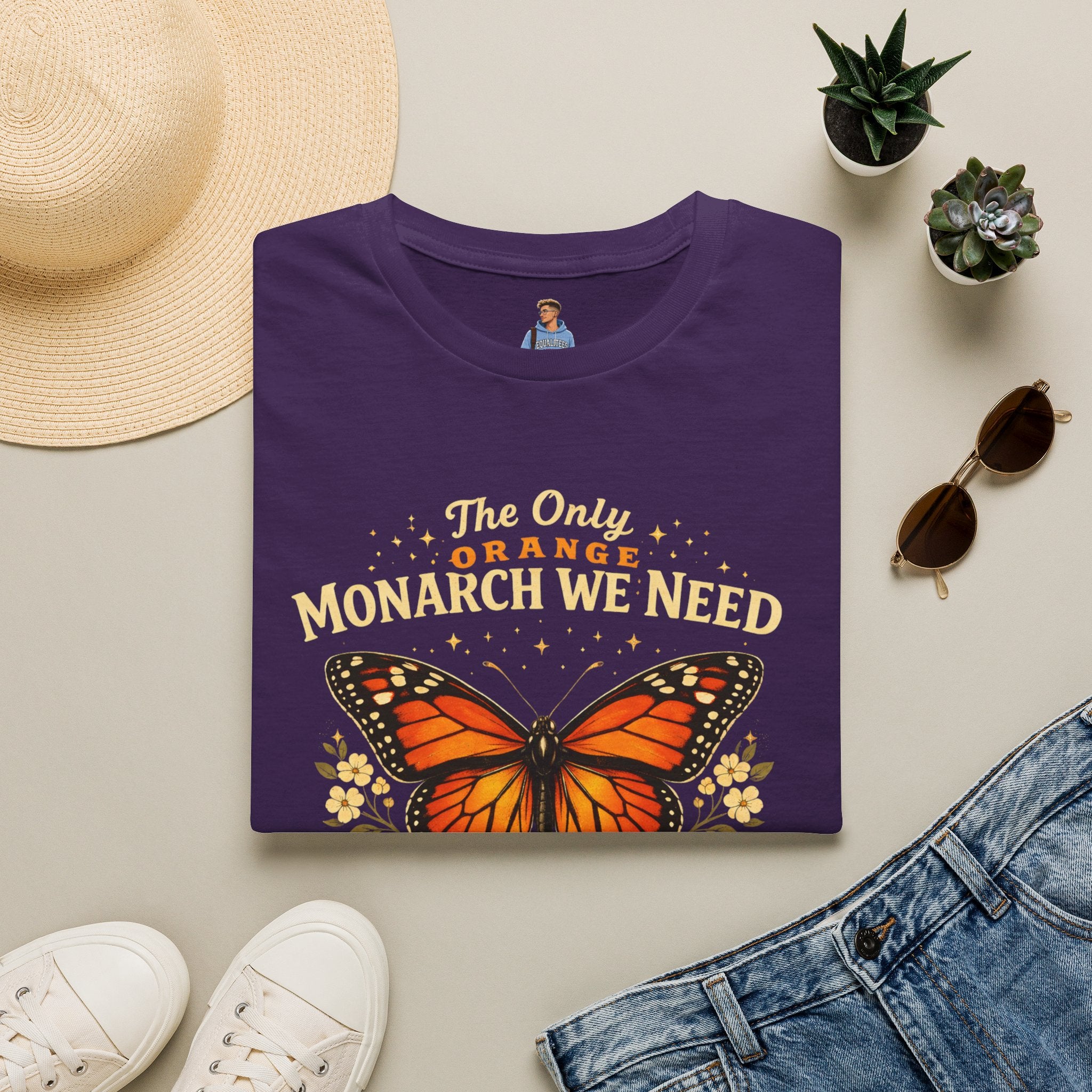 Monarch Butterfly T-Shirt — "The Only Orange Monarch We Need" No Kings Tee