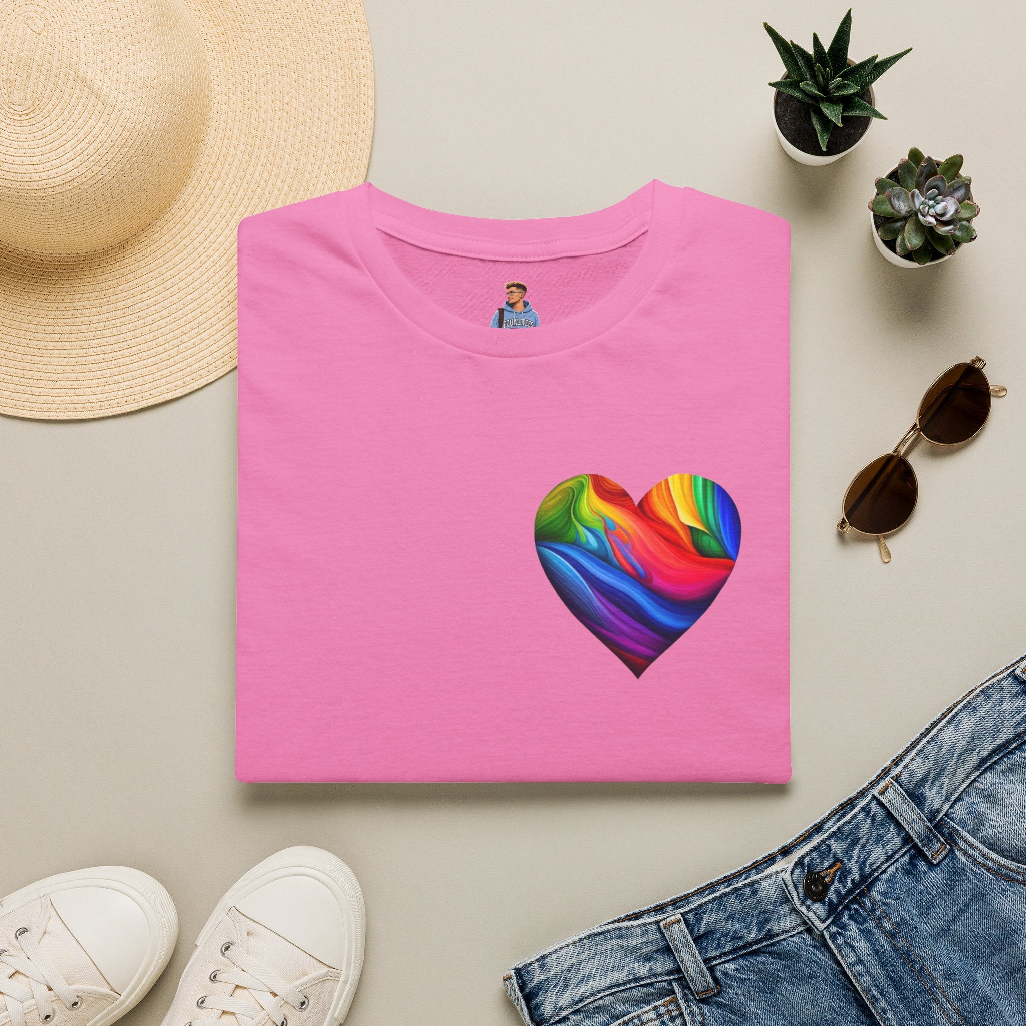 Camiseta unisex Softstyle - Diseño de corazón de orgullo con la frase 'La existencia es resistencia'