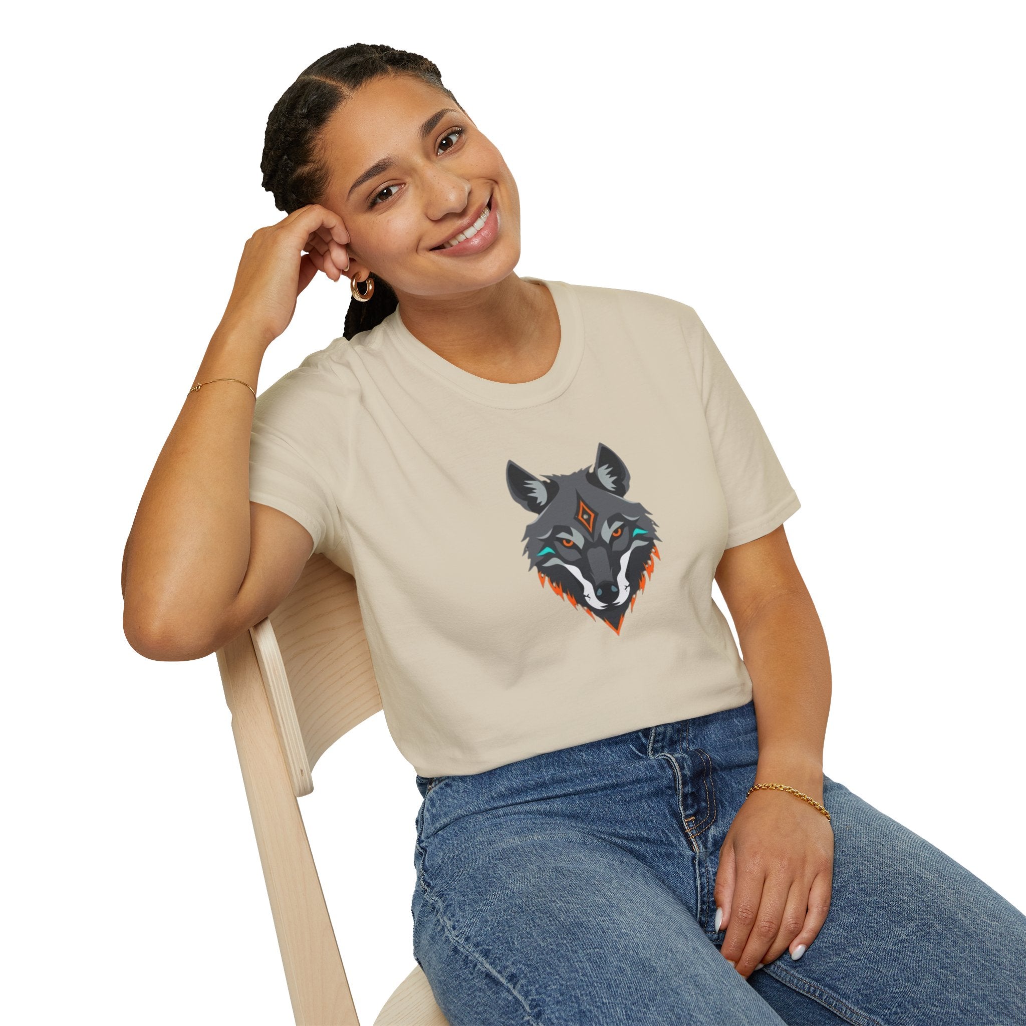 Mystical Wolf Design Unisex Softstyle T-shirt