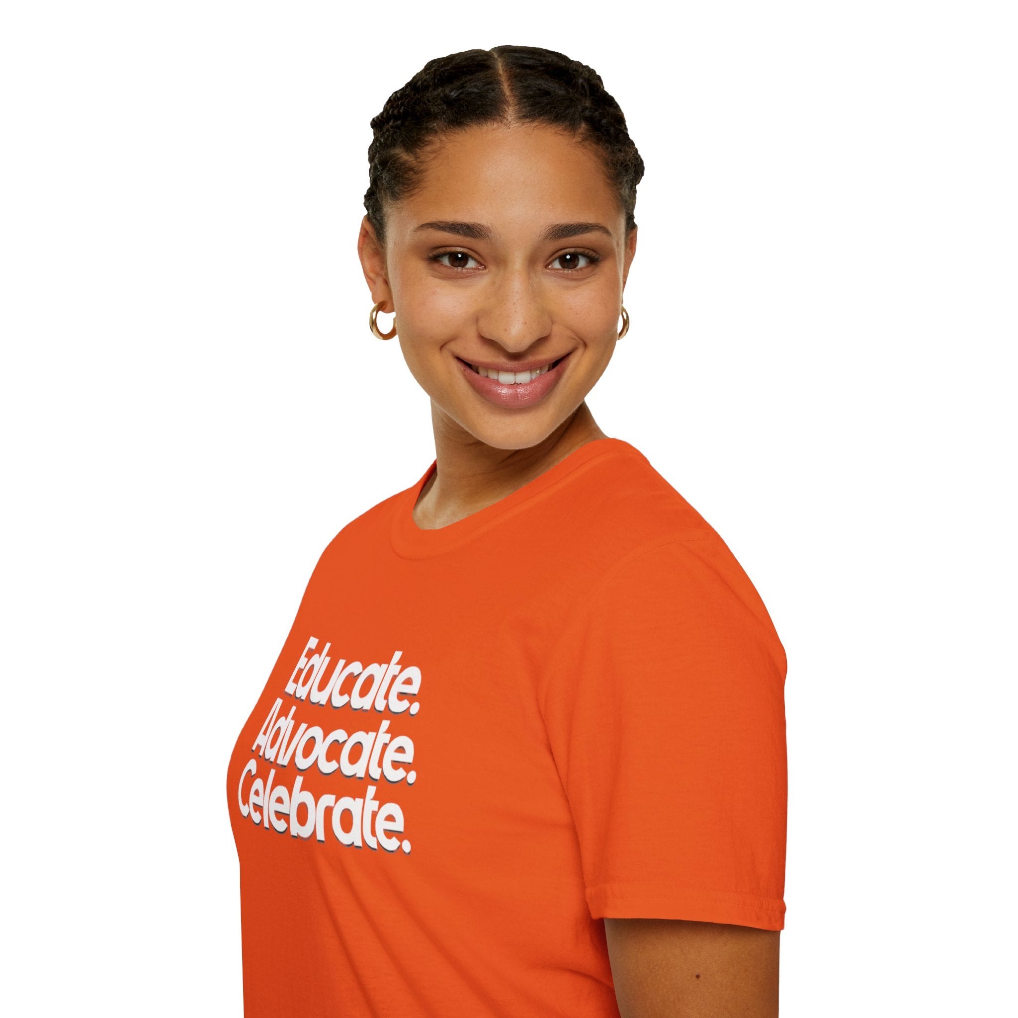 Educate. Advocate. Celebrate. Minimalist Pride T-Shirt