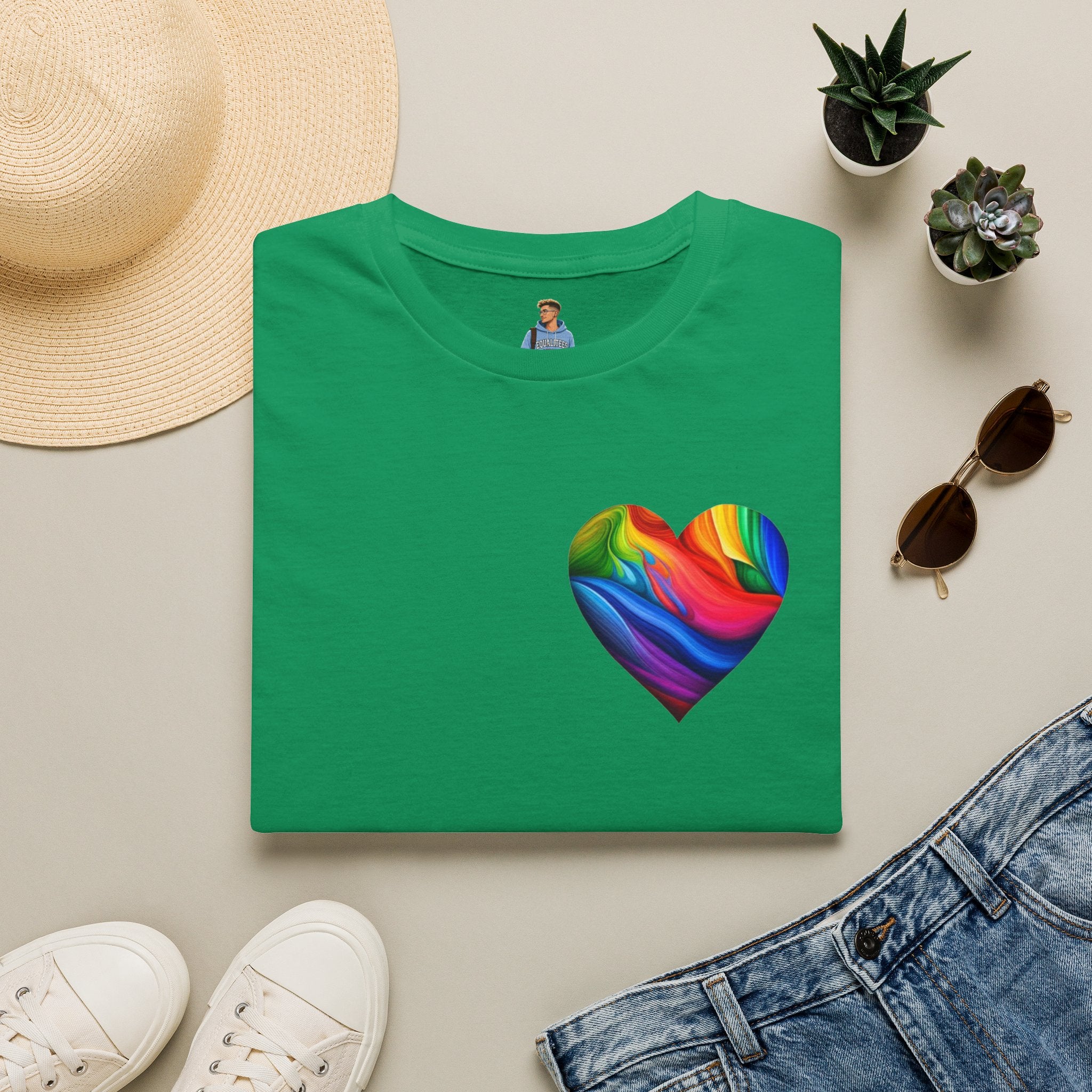 Camiseta unisex Softstyle - Diseño de corazón de orgullo con la frase 'La existencia es resistencia'