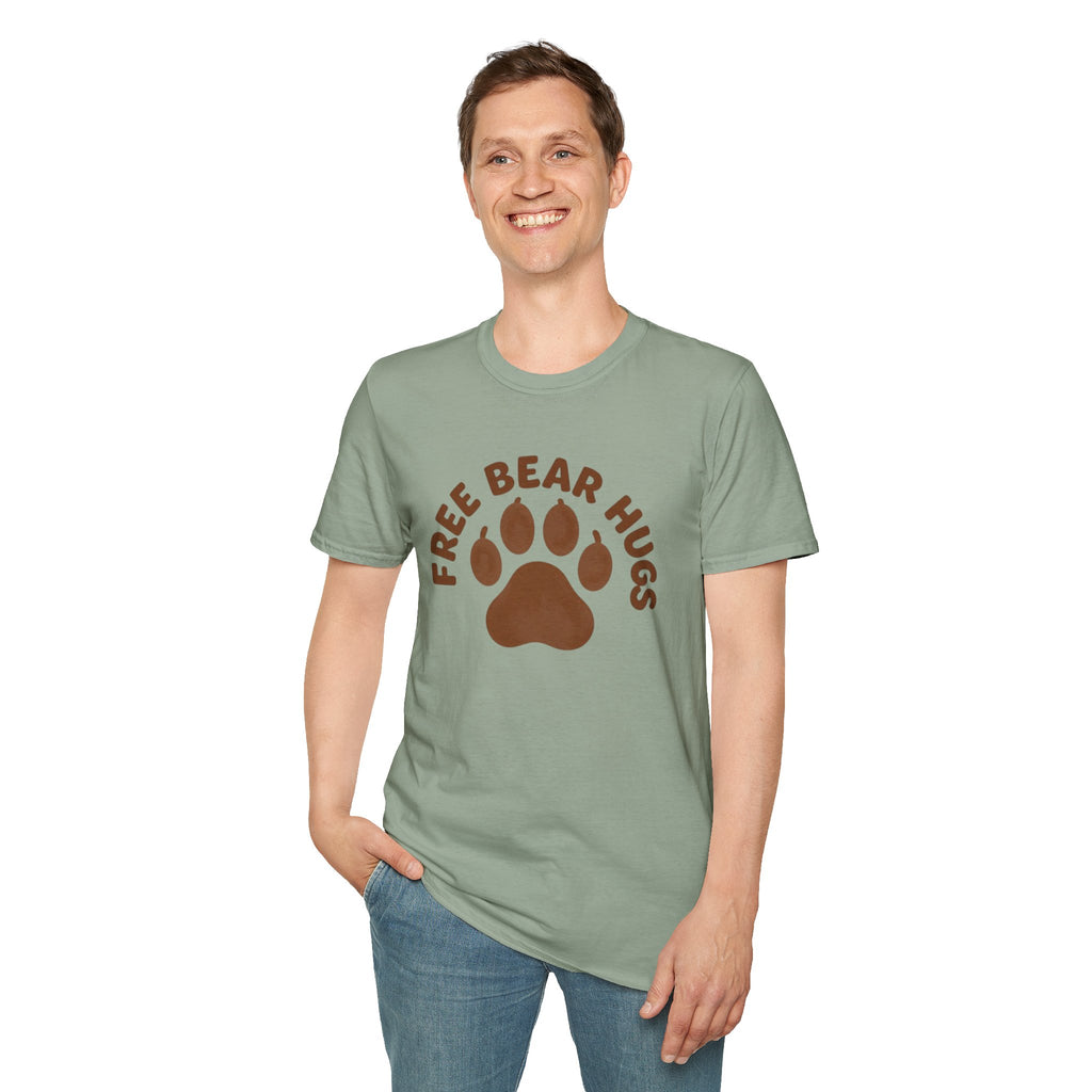 Free Bear Hugs T-Shirt — Cute Paw Print Wildlife Tee