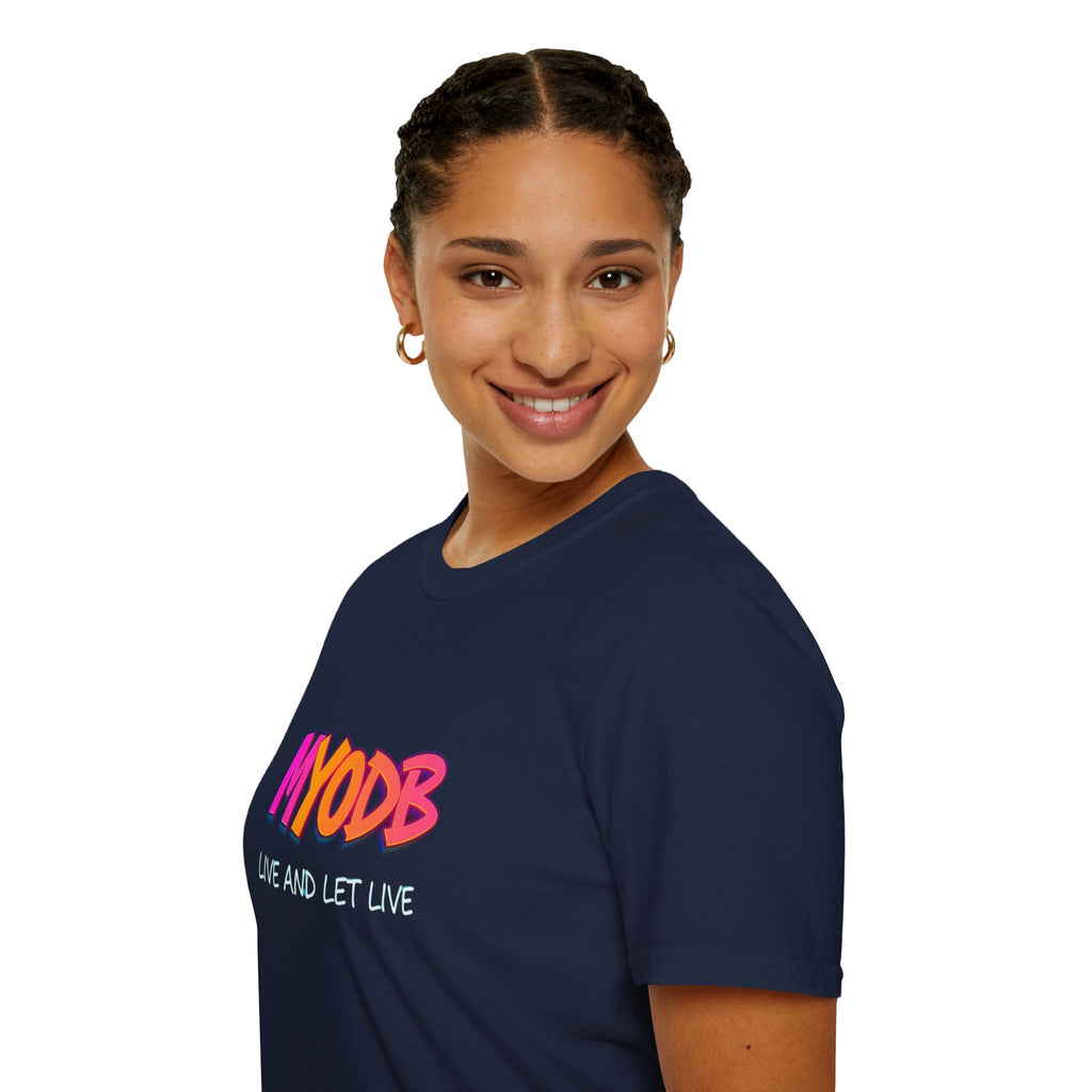 Camiseta MYODB "Vive y deja vivir" | Camiseta unisex de estilo suave | Ropa informal