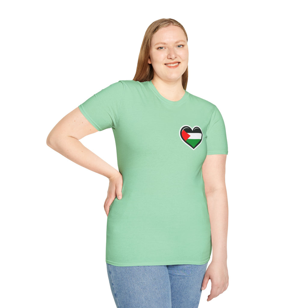 Camiseta unisex de estilo suave: "Apoya a Gaza y todos somos Palestina".