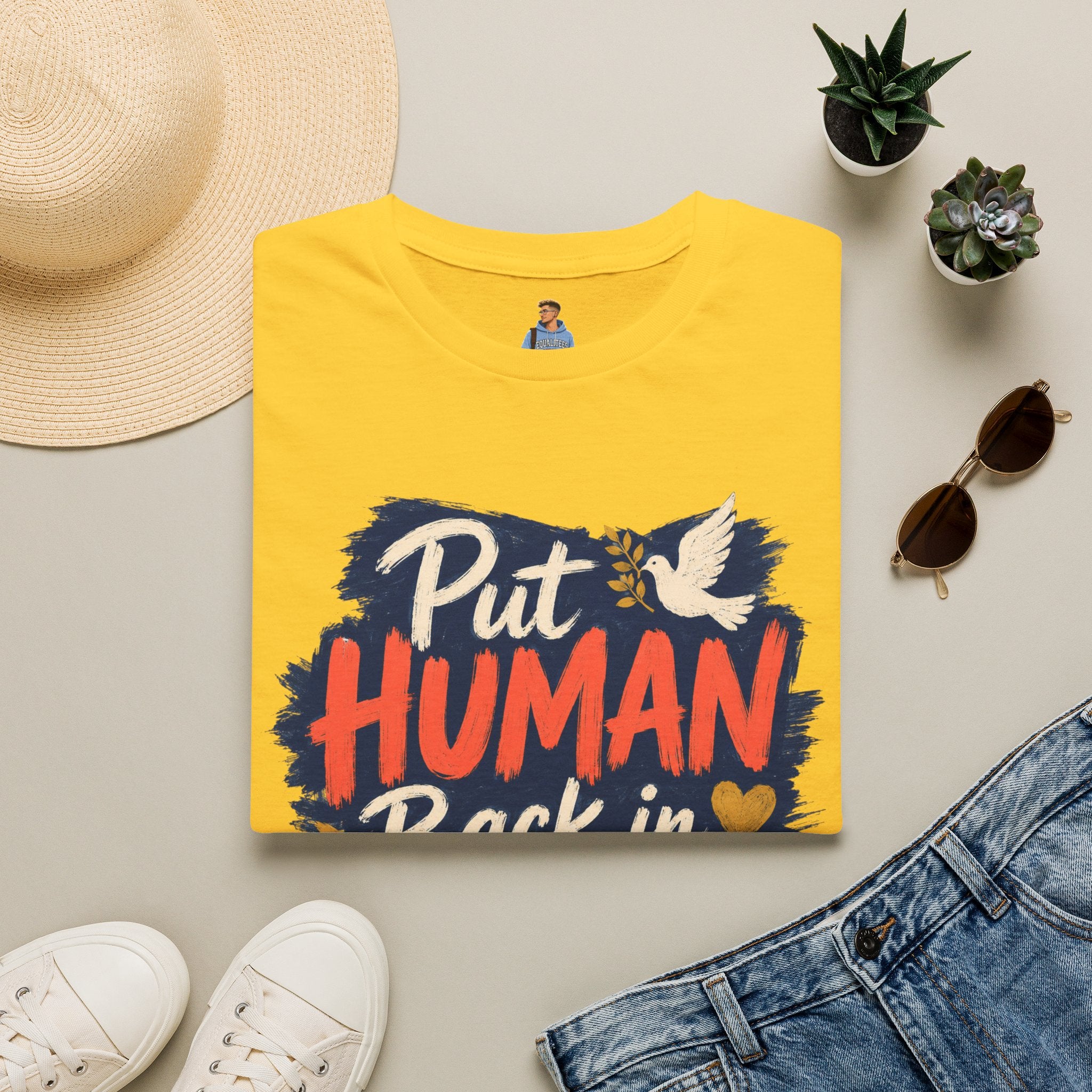 Put Human Back in Humanity T-Shirt — Inspirational Peace Dove Tee