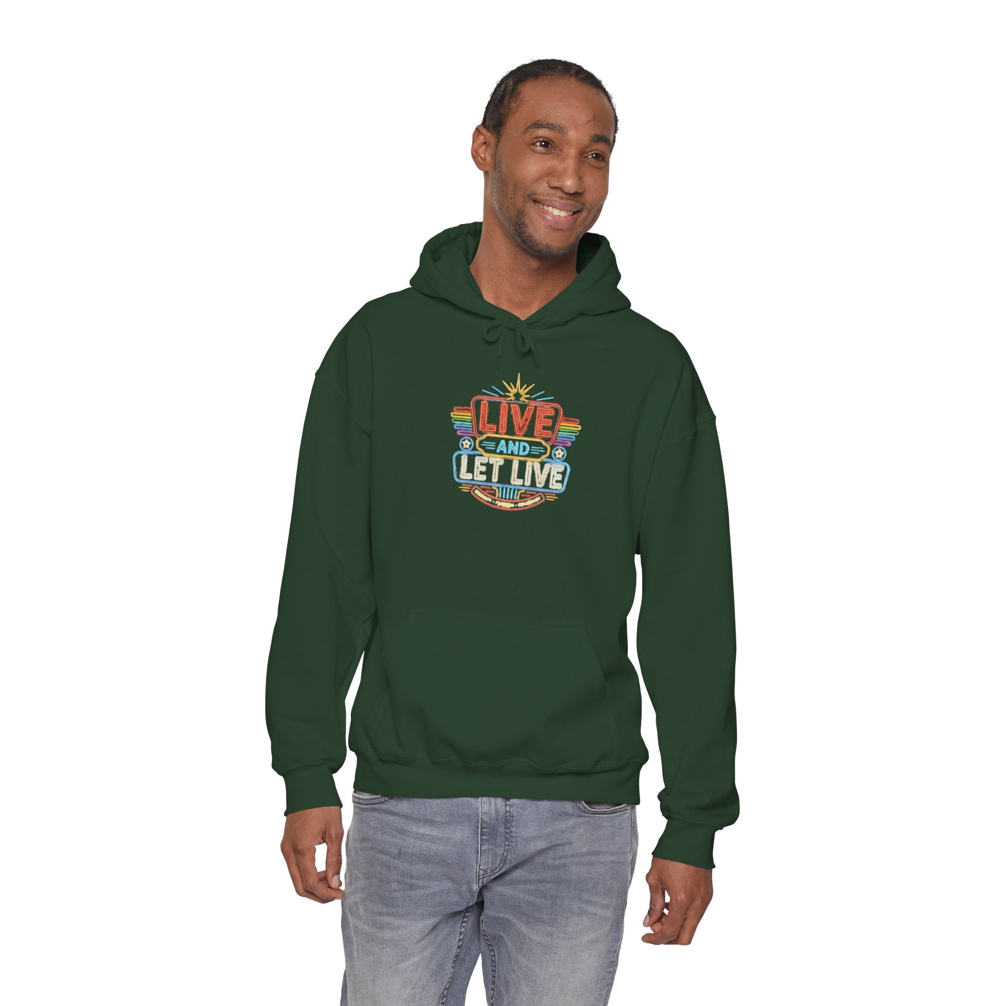 Live And Let Live Hoodie — Retro Peace Graphic Pullover