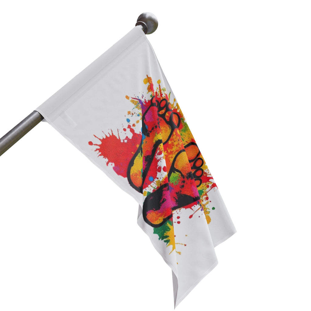 Rainbow Feet Paint Splatter Flag - Aesthetic LGBTQ+ Banner for Celebration & Home Decor - EqualiTees.Me