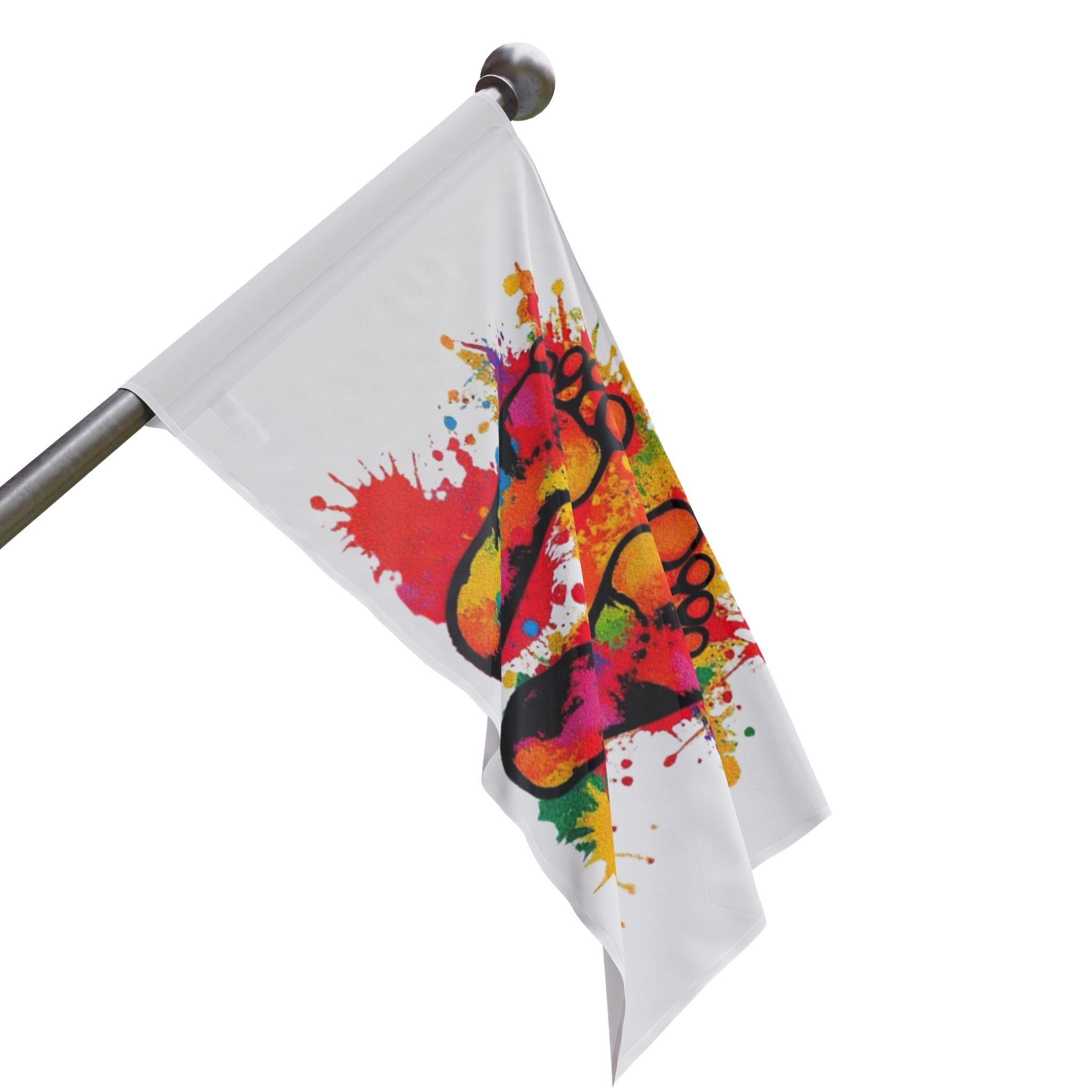 Rainbow Feet Paint Splatter Flag - Aesthetic LGBTQ+ Banner for Celebration & Home Decor - EqualiTees.Me