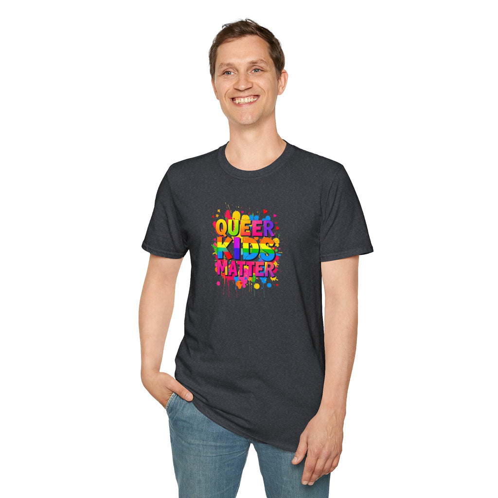 Queer Kids Matter Unisex Softstyle T-Shirt - Celebrate Inclusivity & Pride