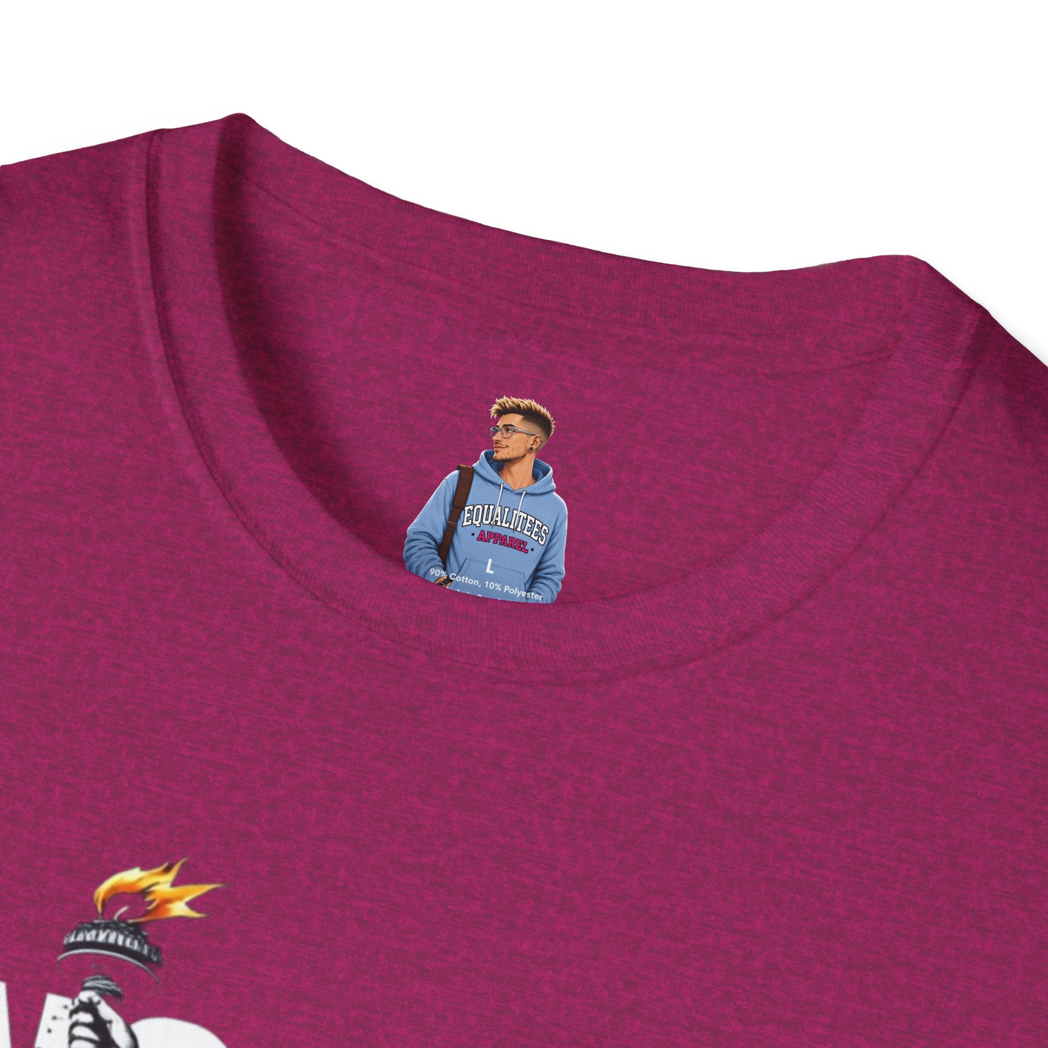Camiseta unisex de estilo suave: camiseta gráfica con el lema "Nadie es ilegal" para defensores de la justicia social