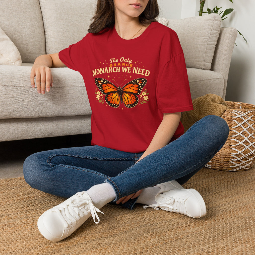Monarch Butterfly T-Shirt — "The Only Orange Monarch We Need" No Kings Tee