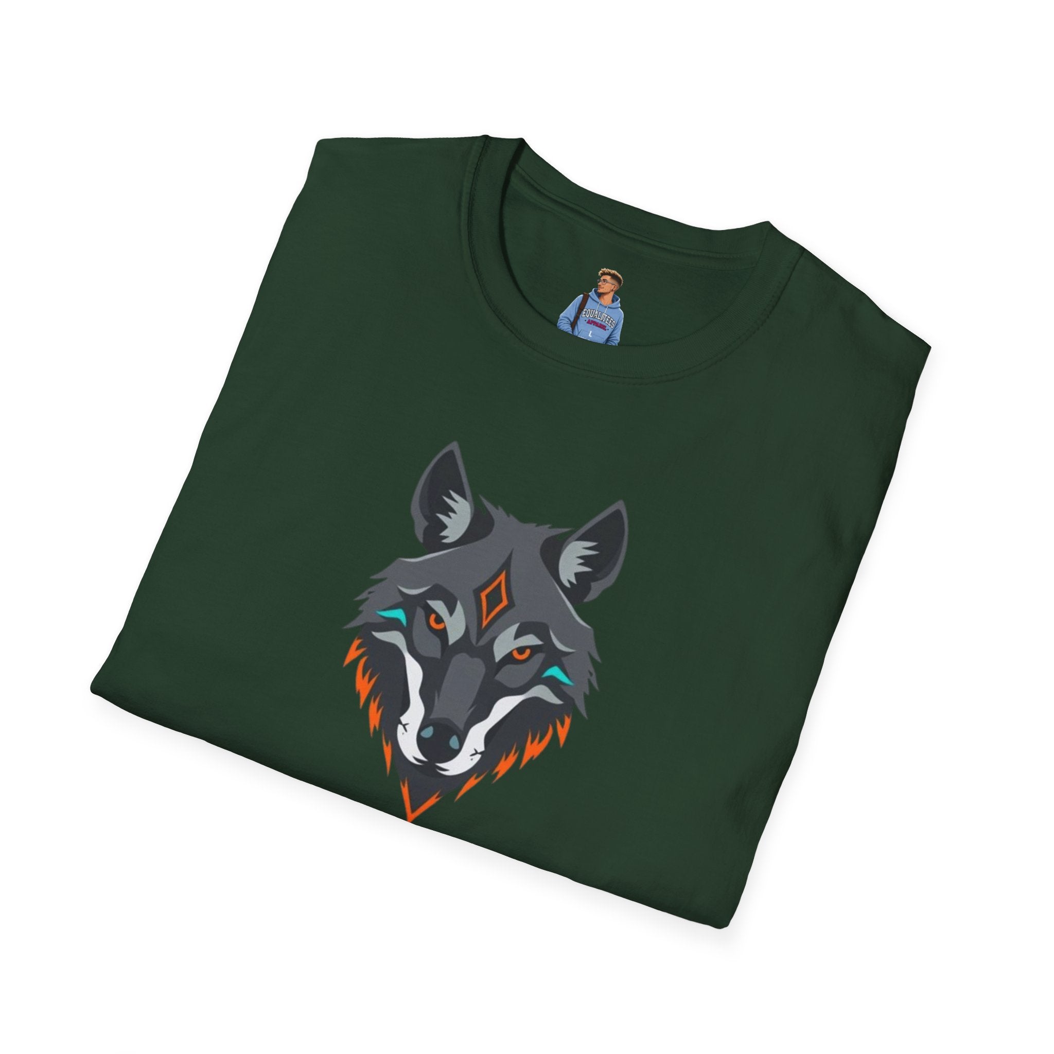 Mystical Wolf Design Unisex Softstyle T-shirt