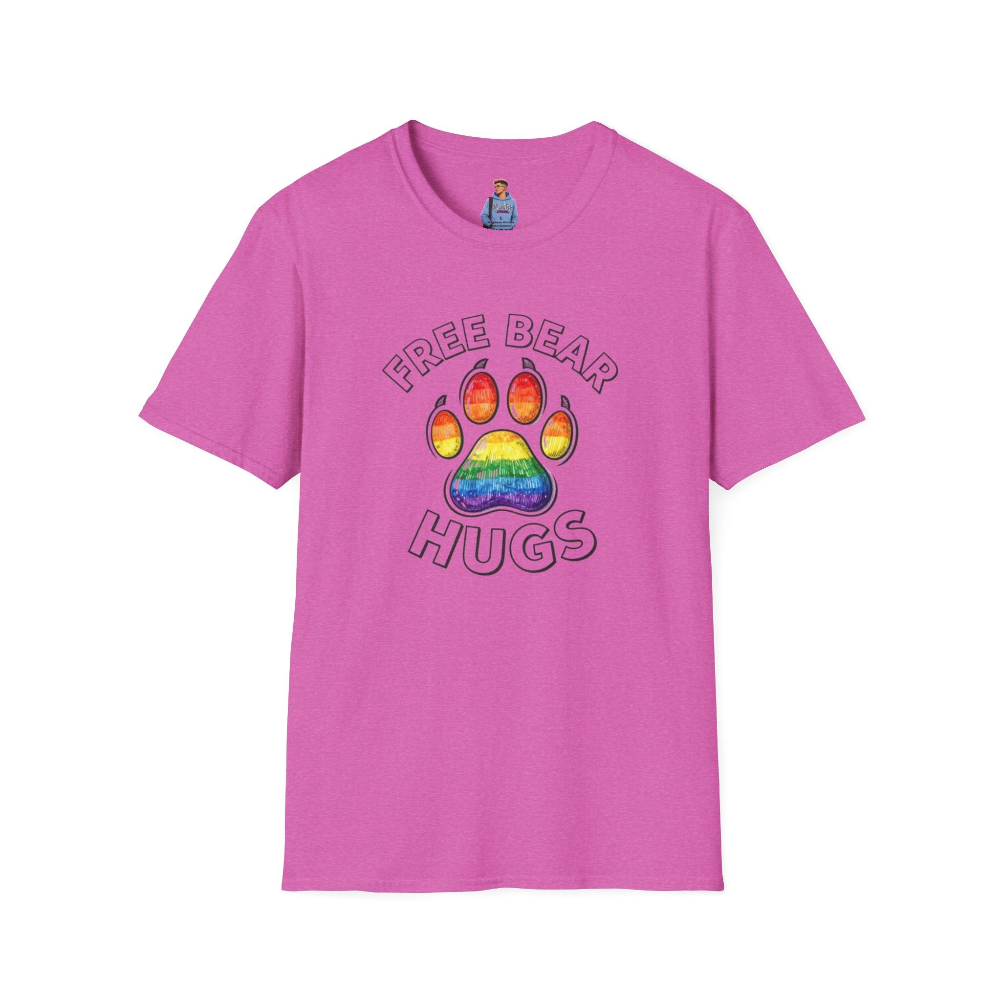 Free Bear Hugs Rainbow Paw T-Shirt