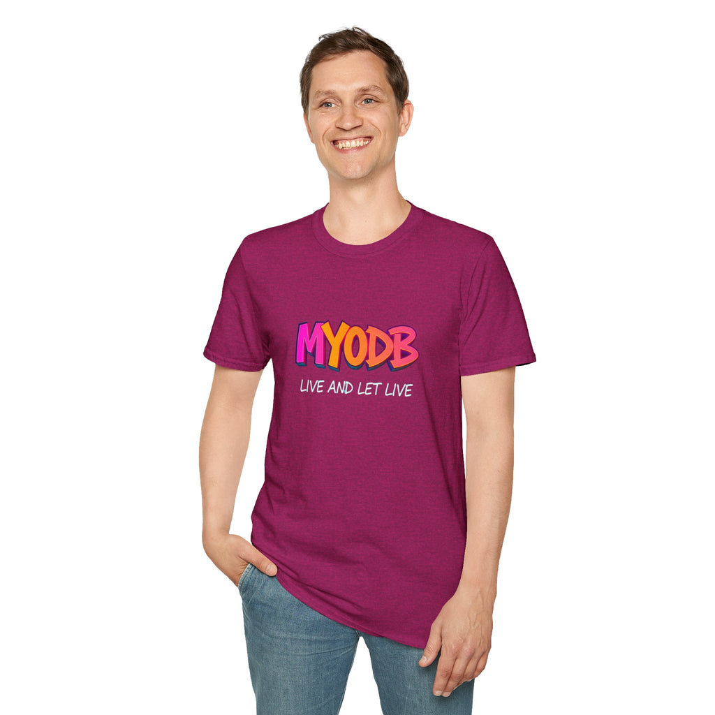 Camiseta MYODB "Vive y deja vivir" | Camiseta unisex de estilo suave | Ropa informal