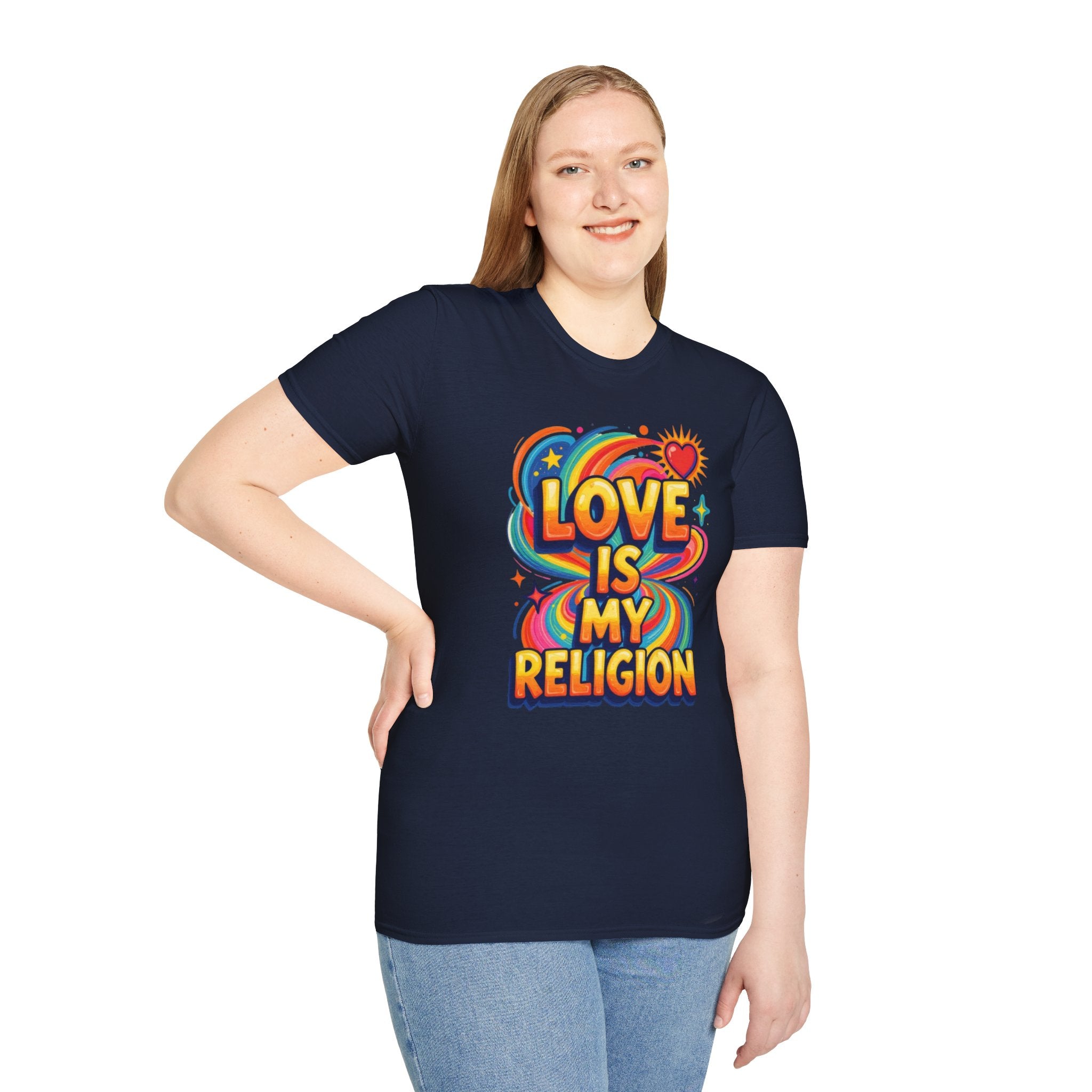 Love Is My Religion Retro Rainbow Graphic T-shirt