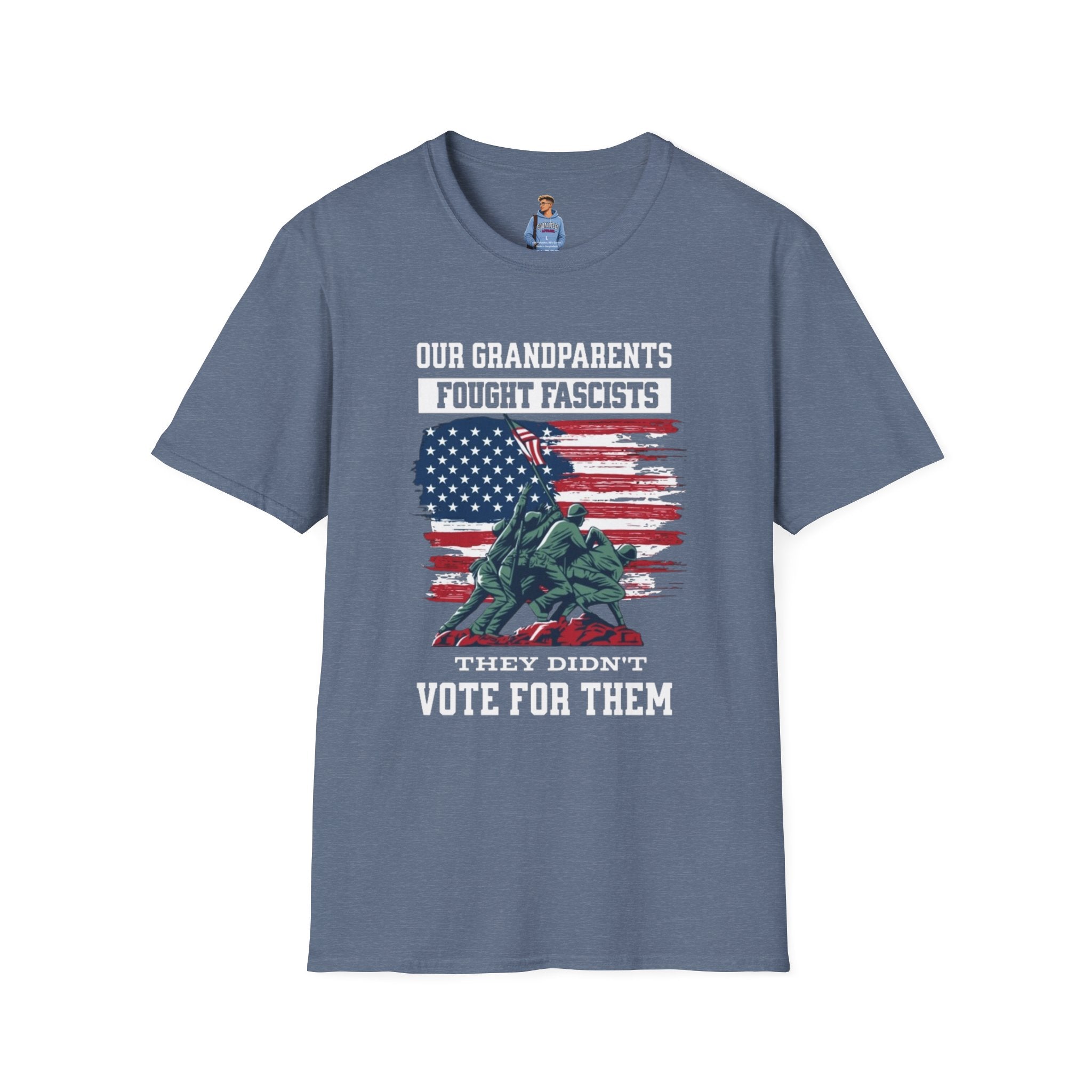 Unisex Softstyle T-Shirt: 'Our Grandparents Fought Fascists' Patriotic Tee