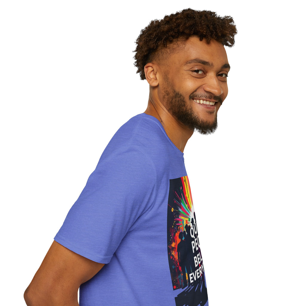 Unisex Softstyle T-Shirt - 'Queer People Belong Everywhere' Pride Graphic Tee