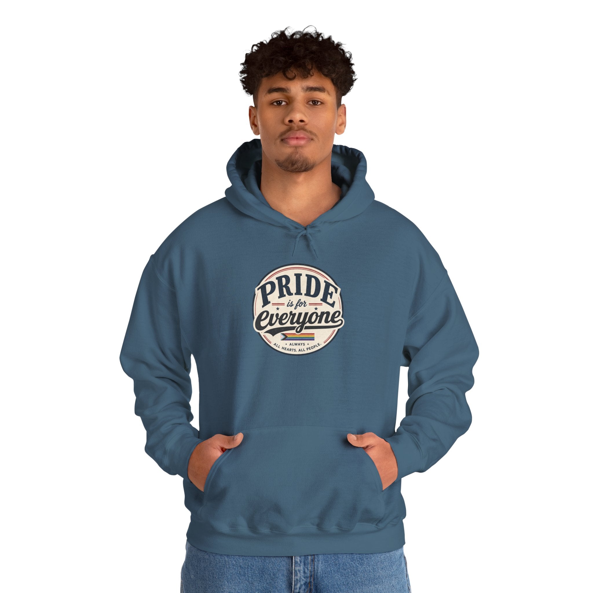 Pride Is For Everyone Pullover Hoodie — Vintage Graphic Inclusivity Sweatshirt