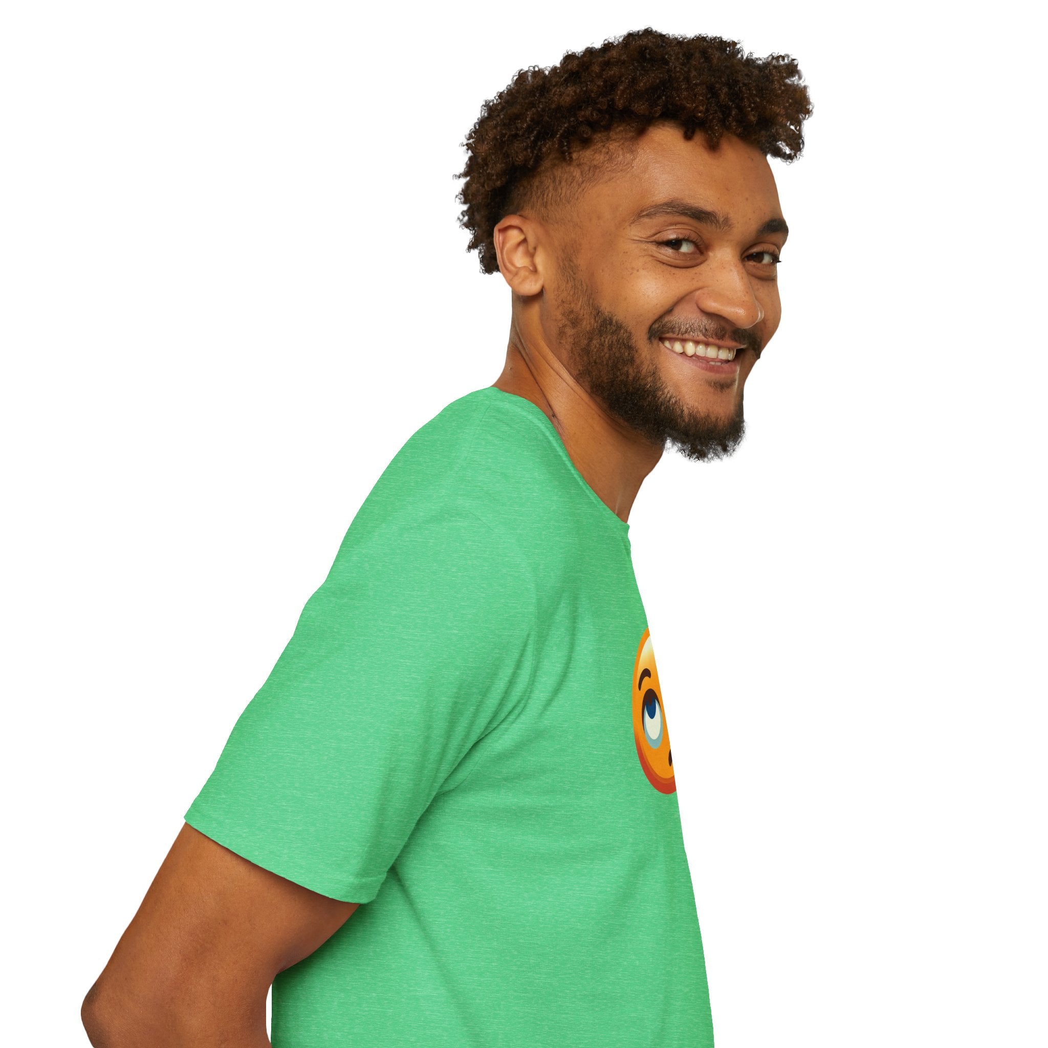 Camiseta unisex de estilo suave con emoji de ojos en blanco | Camiseta gráfica informal para el día a día