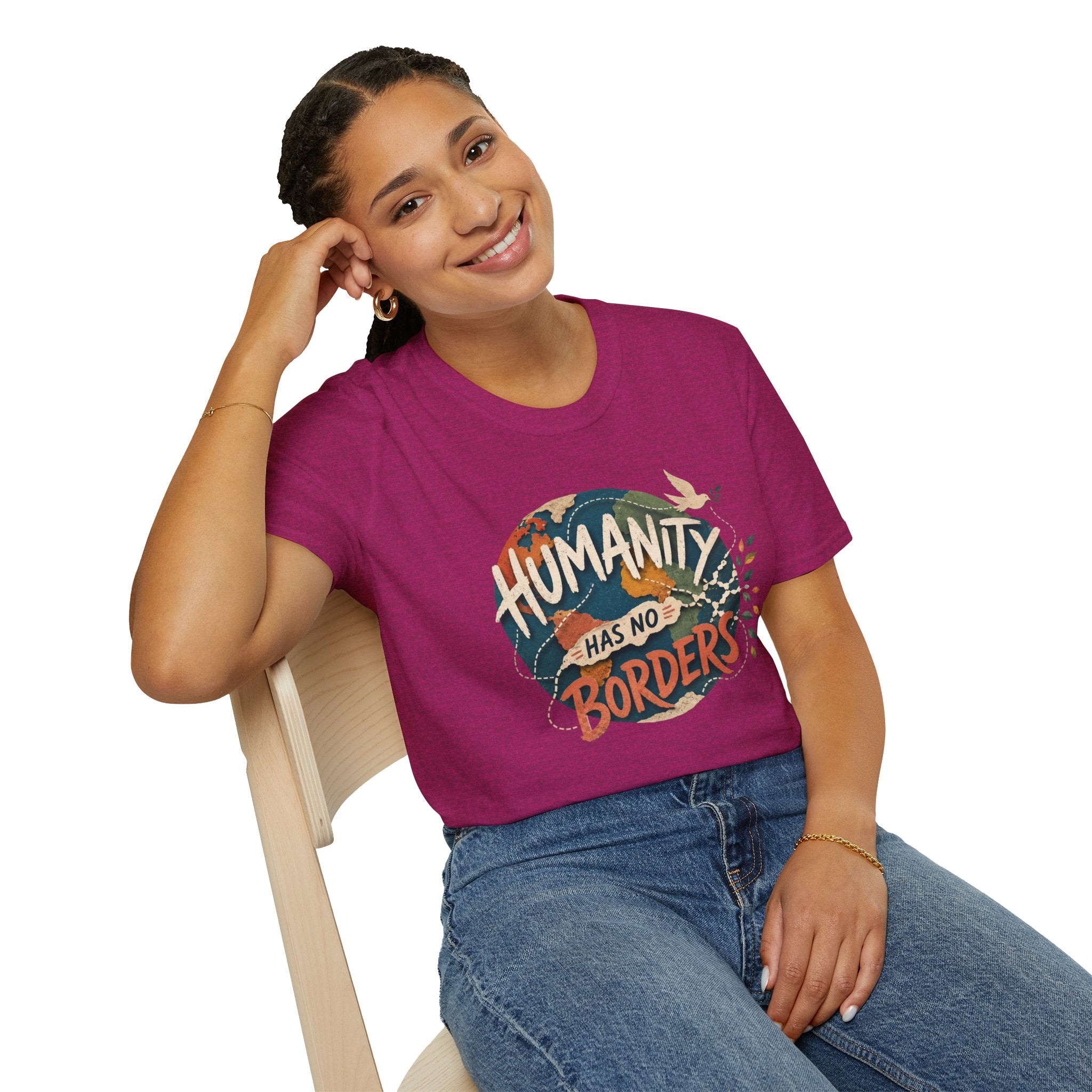 Humanity Has No Borders T-Shirt — Earth & Peace Graphic Tee