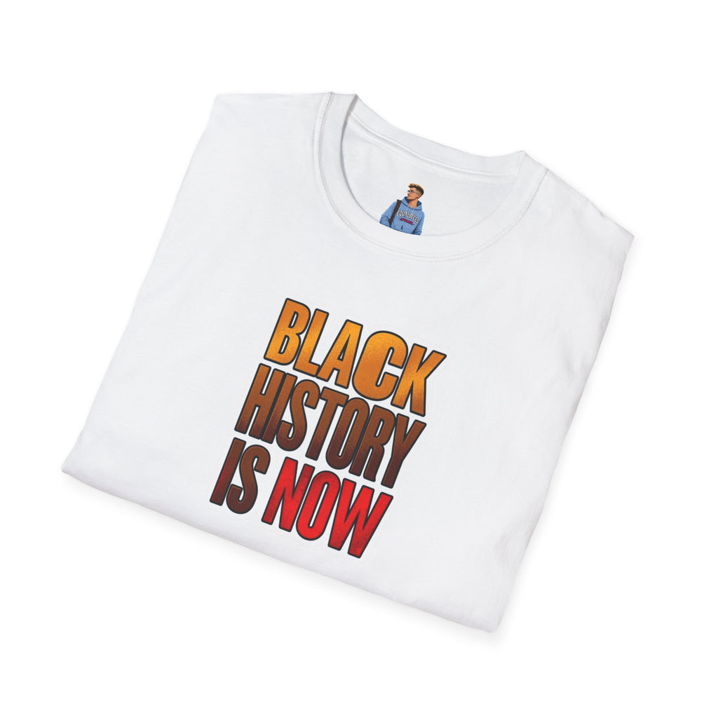 Camiseta unisex Softstyle: camiseta inspiradora "La historia negra es ahora"