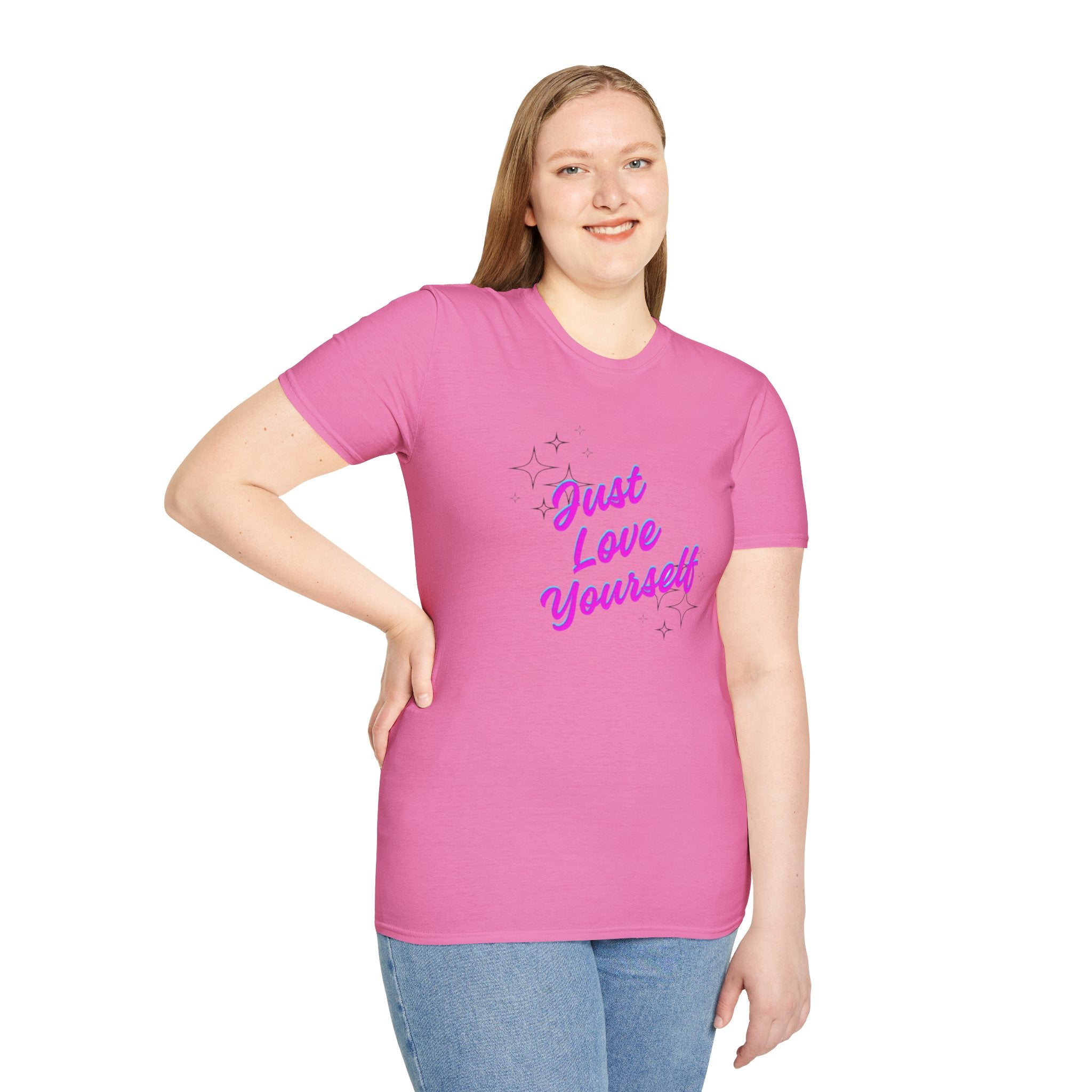 Camiseta unisex de estilo suave "Just Love Yourself": camiseta motivacional para el amor propio