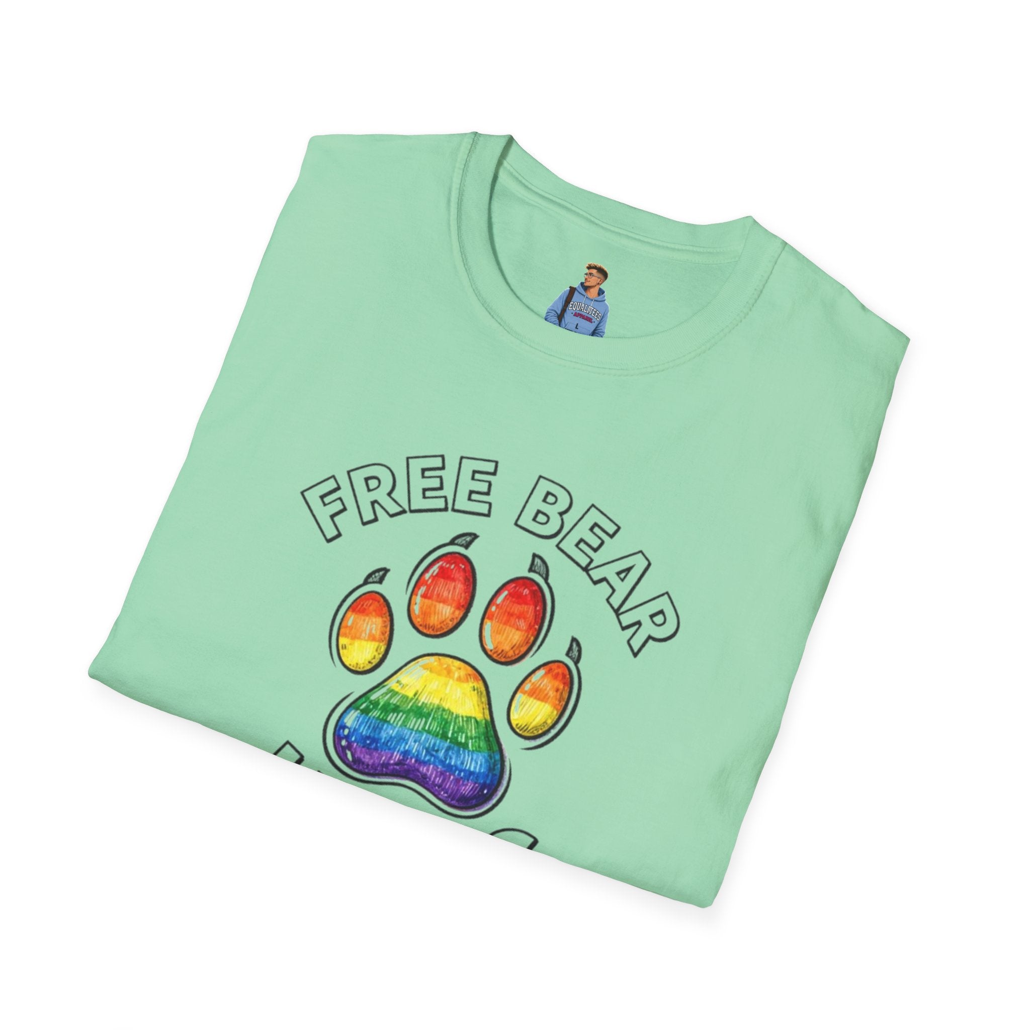 Free Bear Hugs Rainbow Paw T-Shirt