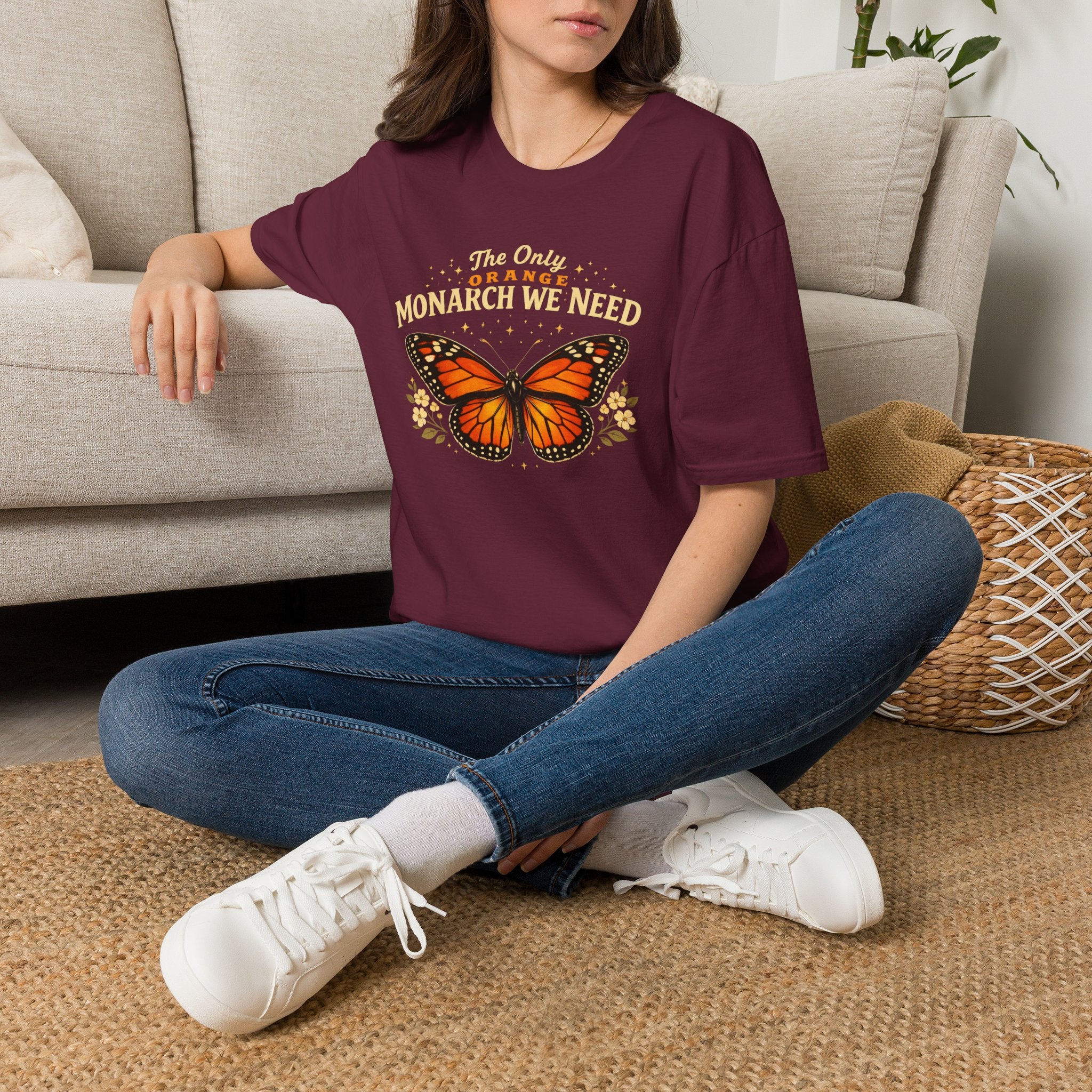 Monarch Butterfly T-Shirt — "The Only Orange Monarch We Need" No Kings Tee