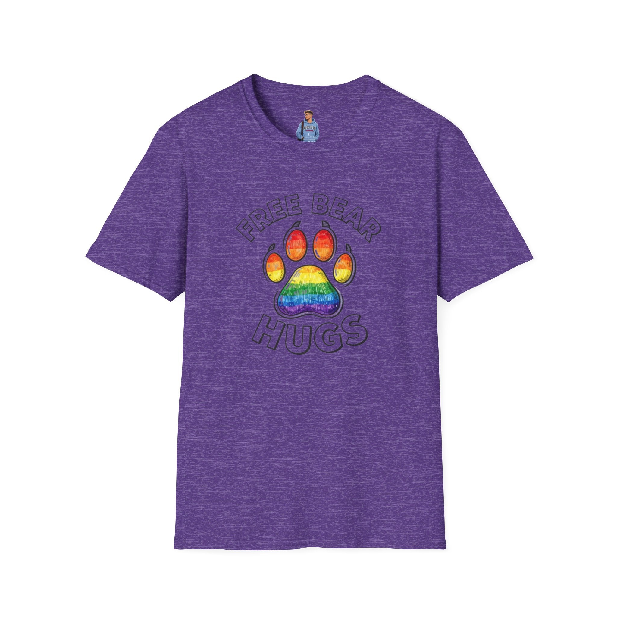Free Bear Hugs Rainbow Paw T-Shirt