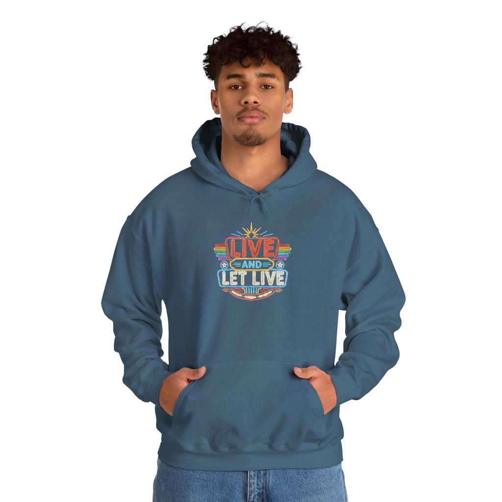 Live And Let Live Hoodie — Retro Peace Graphic Pullover