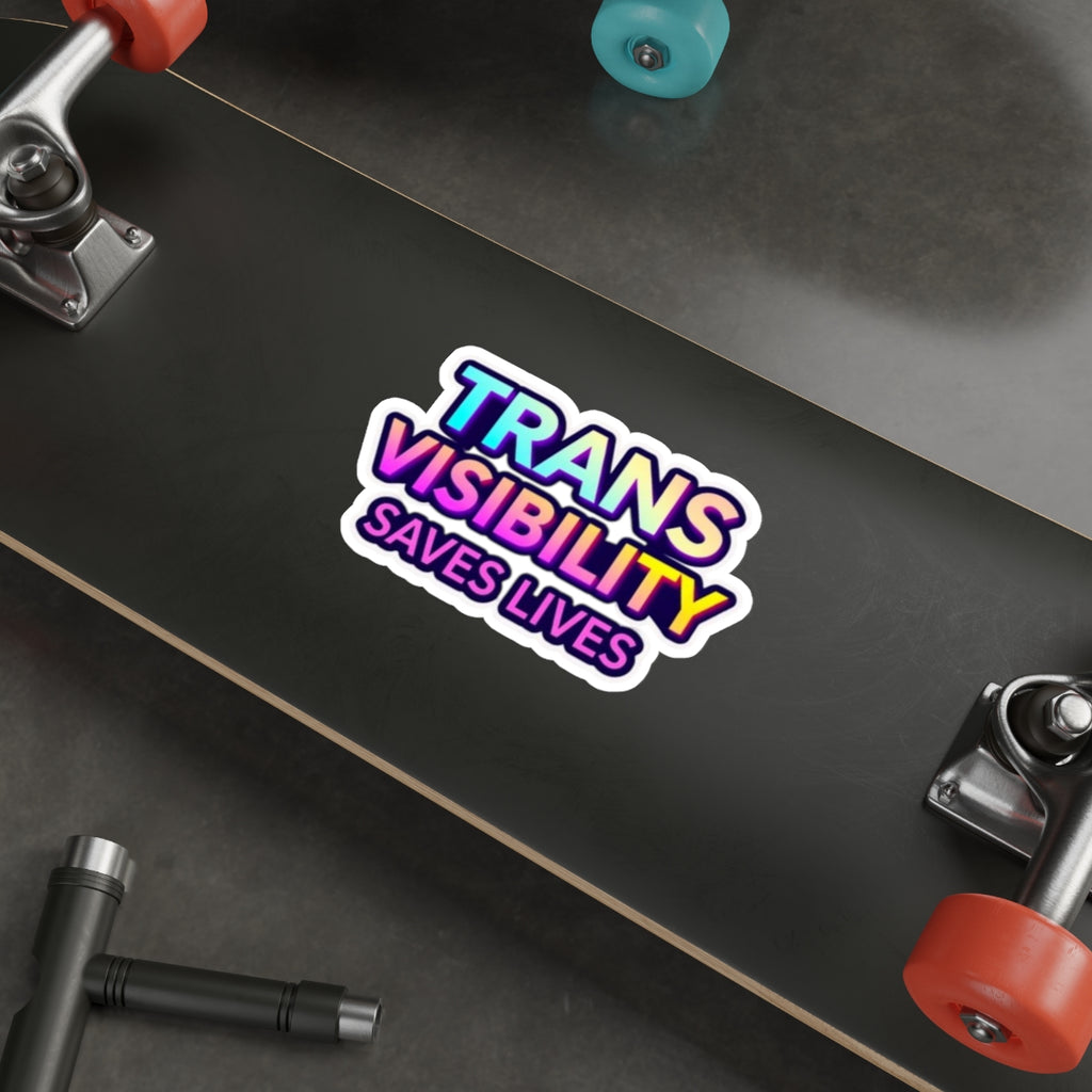 Die-Cut Stickers - TRANS VISIBILITY SAVES LIVES - EqualiTees.Me