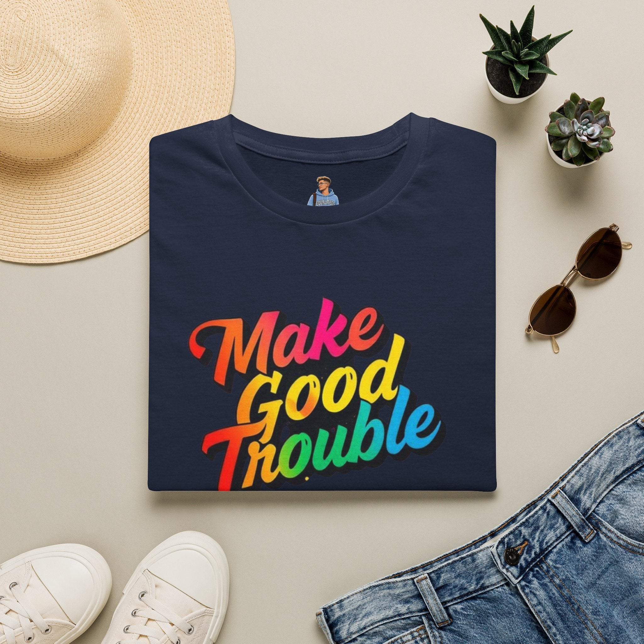 Make Good Trouble' Rainbow T-Shirt