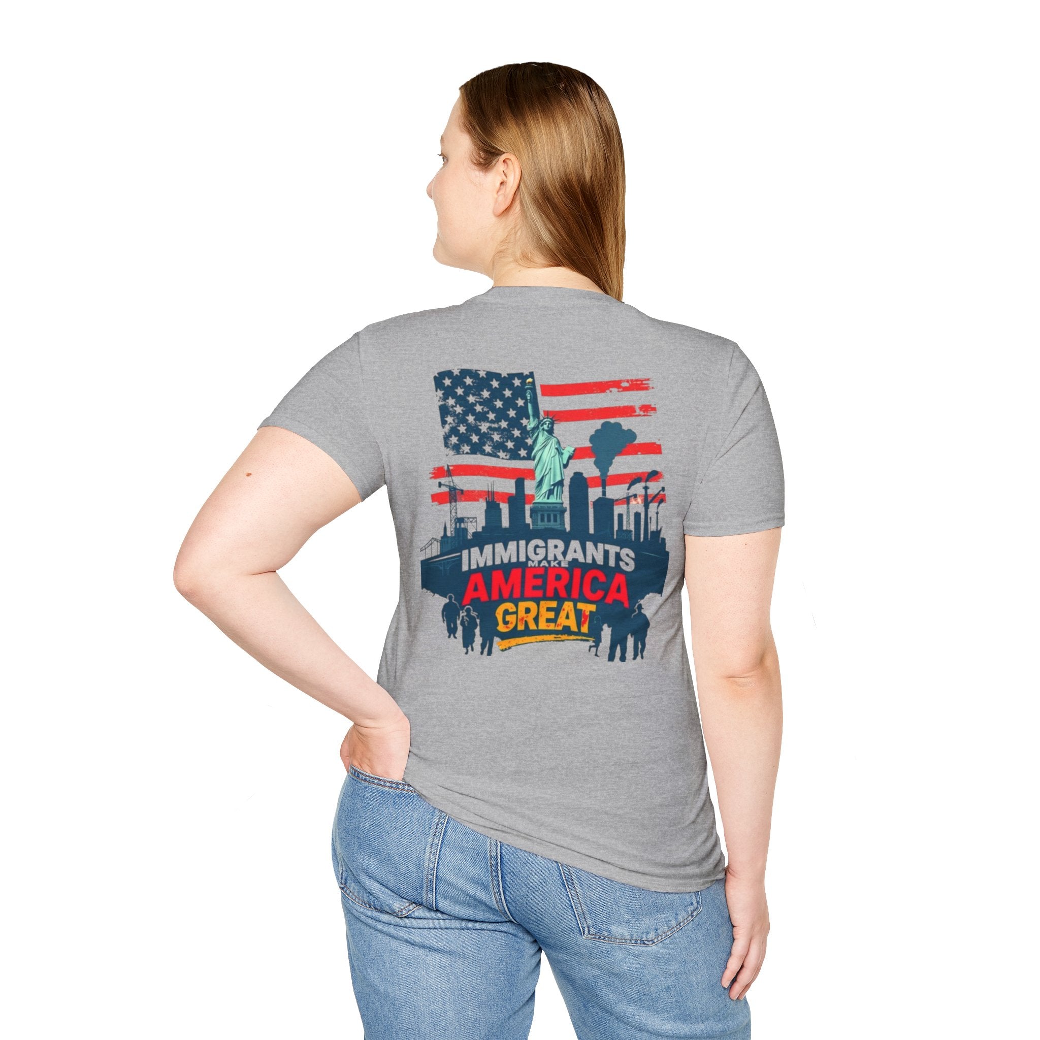 Estoy Contigo (I Am With You) Los inmigrantes hacen grande a Estados Unidos Camiseta unisex de estilo suave Camiseta clásica de protesta